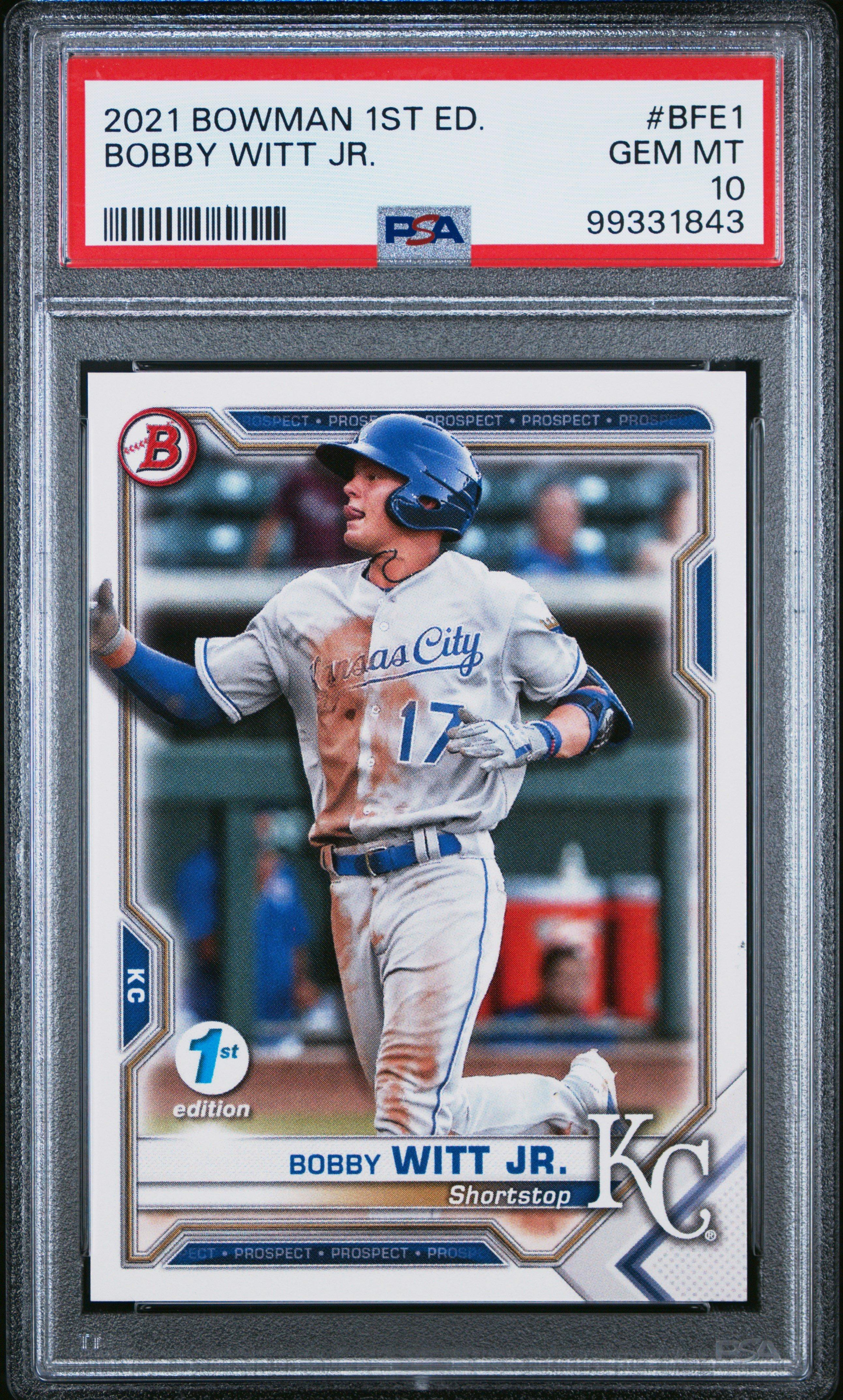 2021 Bowman 1st Edition Bfe1 Bobby Witt Jr. PSA 10
