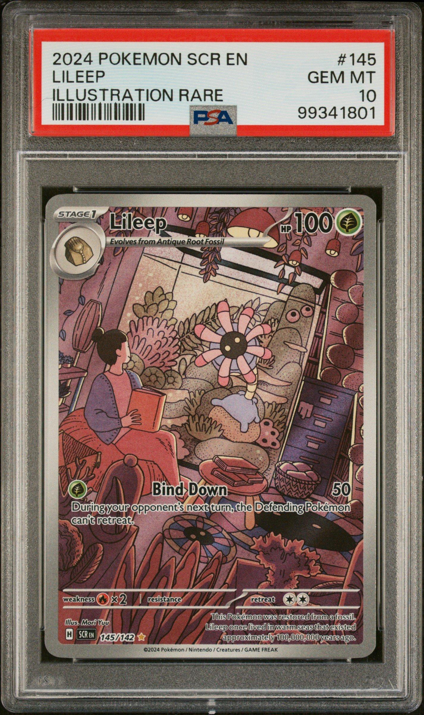 2024 Pokemon Scr En-stellar Crown 145 Lileep Illustration Rare PSA