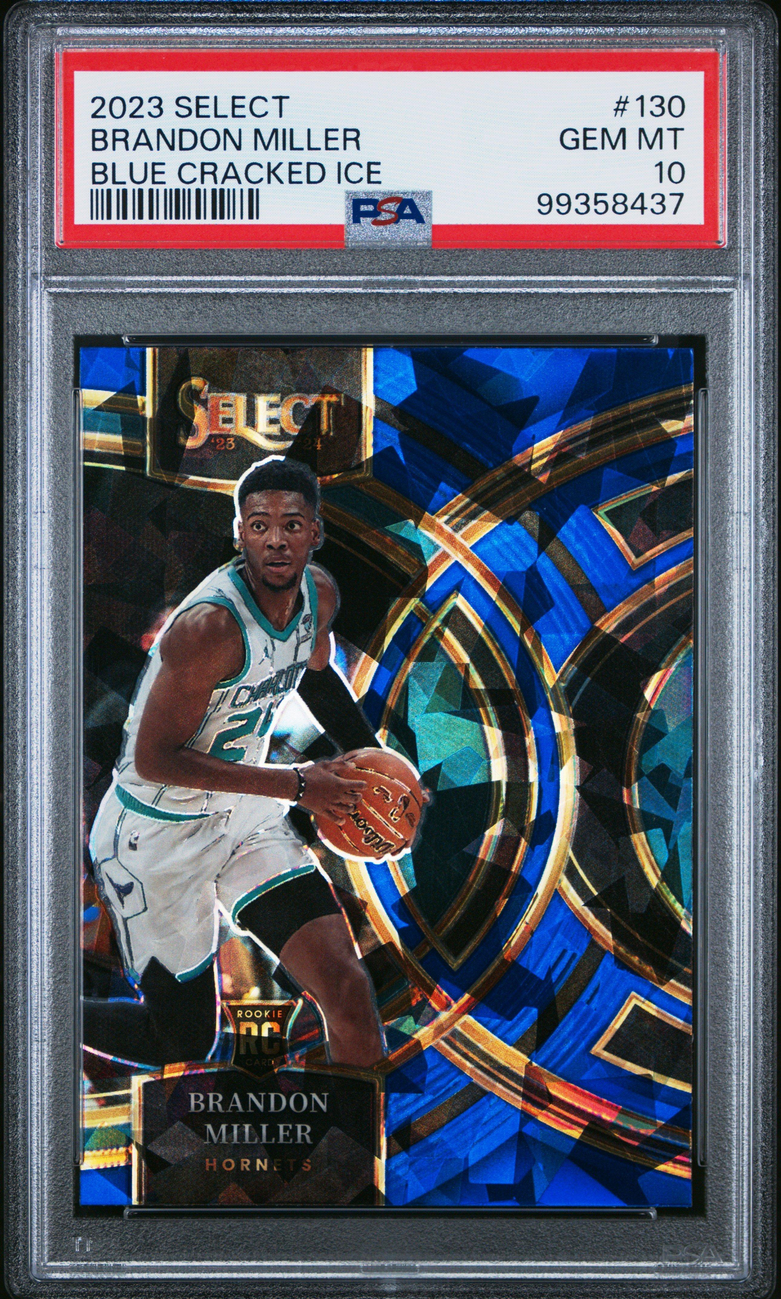 2023 Panini Select 130 Brandon Miller Blue Cracked Ice PSA 10