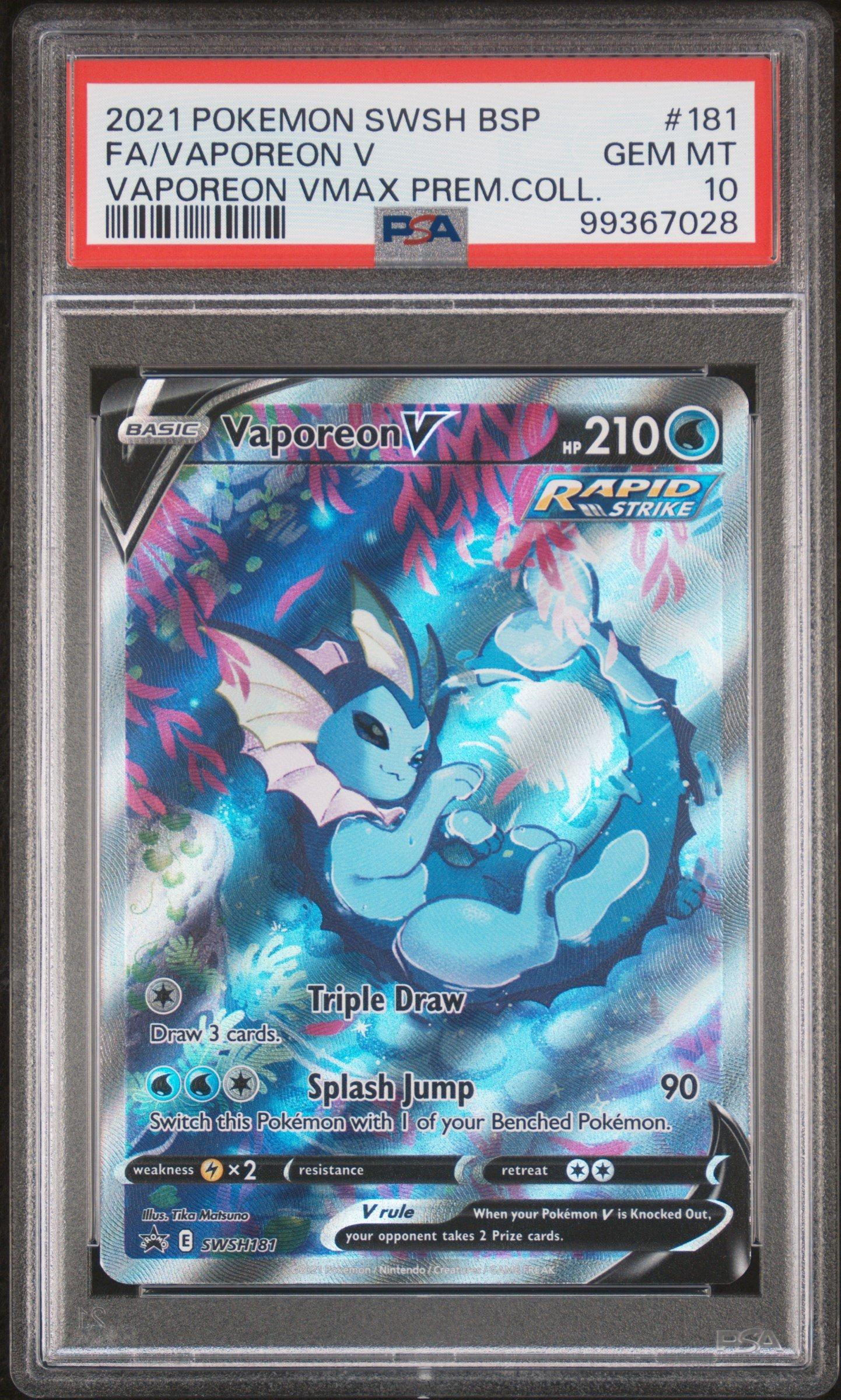 2021 Pokemon Swsh Black Star Promo 181 Full Art/vaporeon V