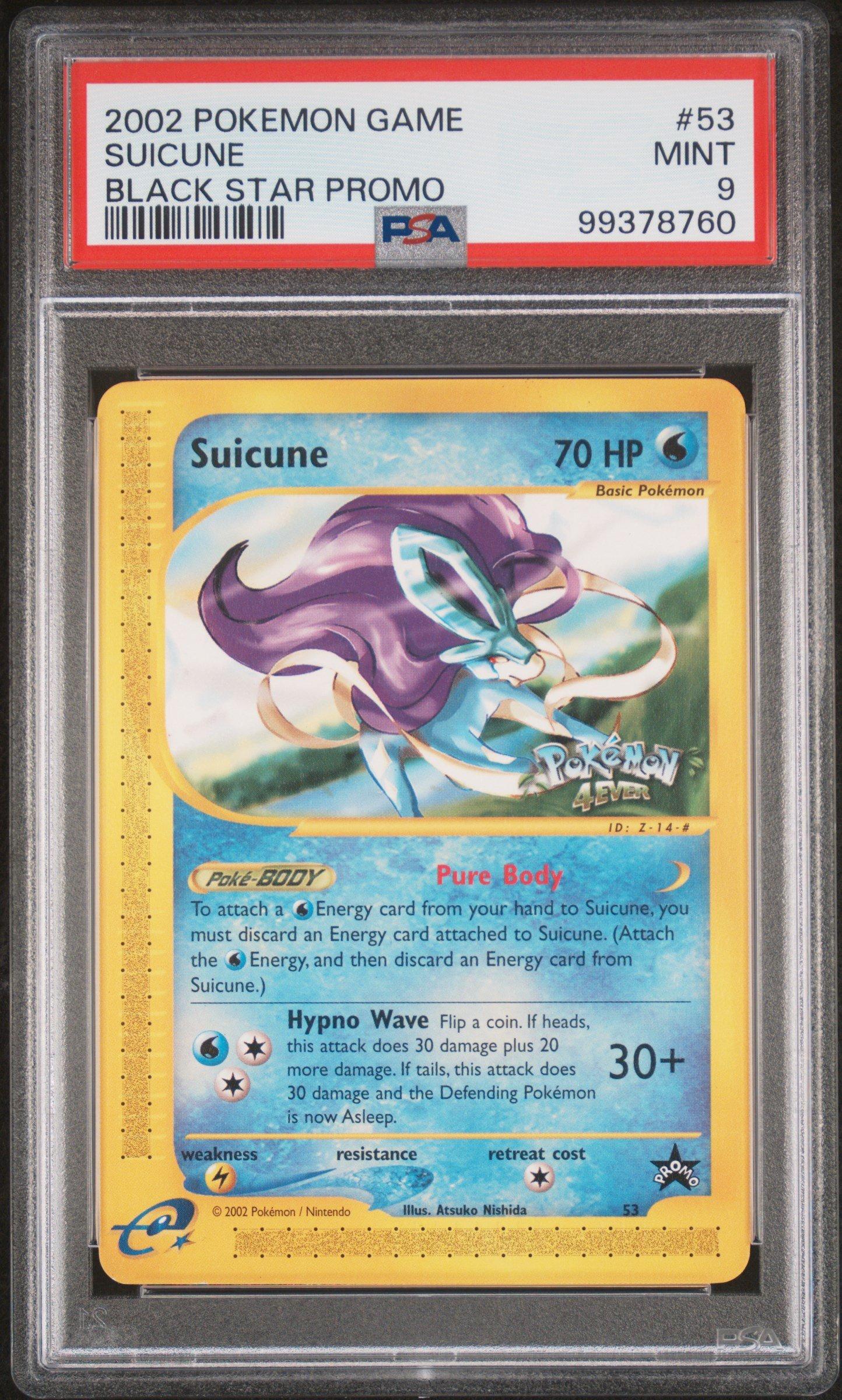 2002 Pokemon Game Promo 53 Suicune Black Star PSA 9 Graded Card