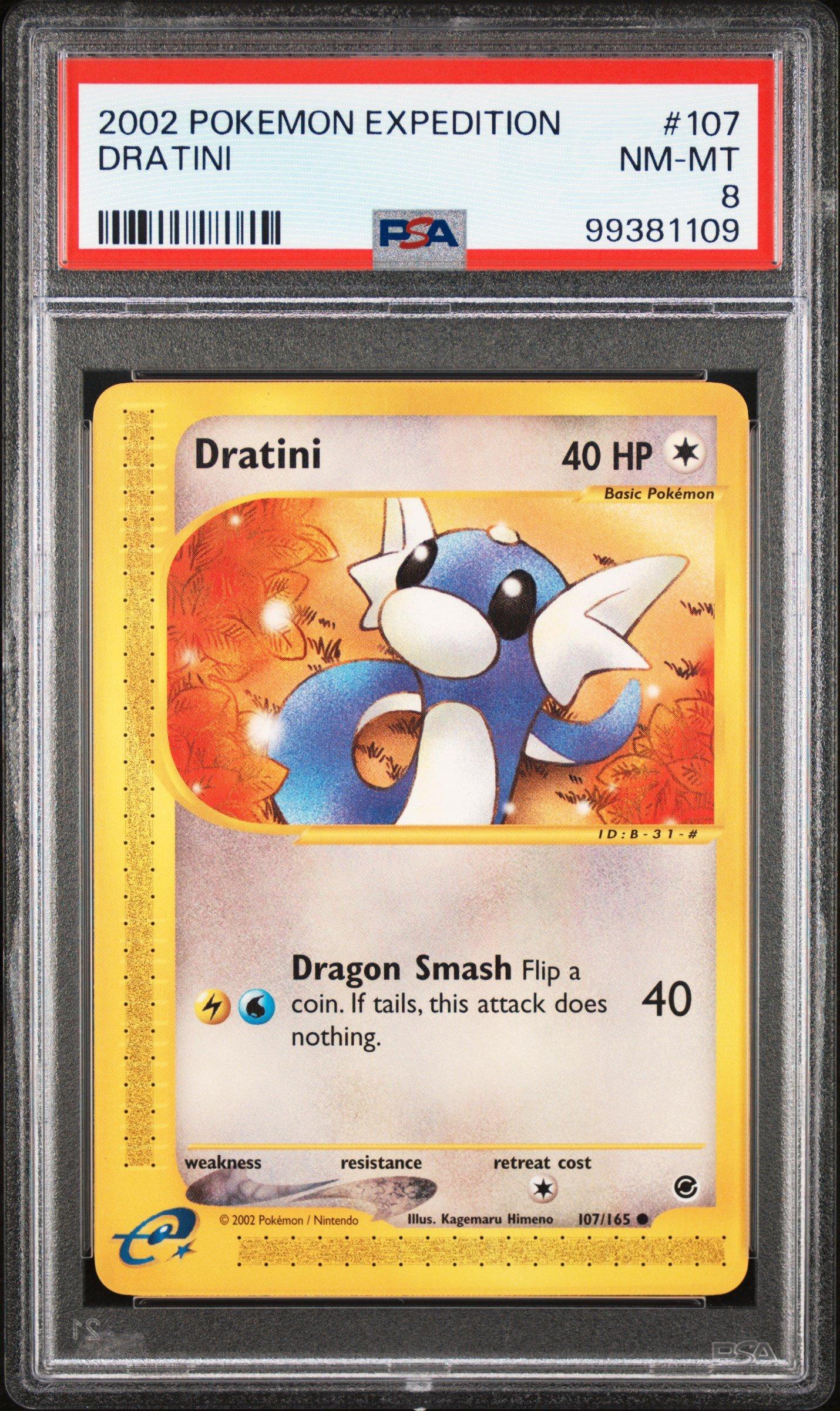 2002 Pokemon Expedition 107 Dratini PSA 8