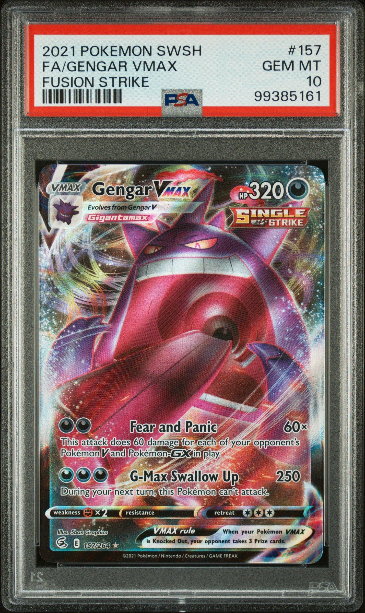 2021 Pokemon Sword & Shield Fusion Strike 157 Full Art/gengar Vmax