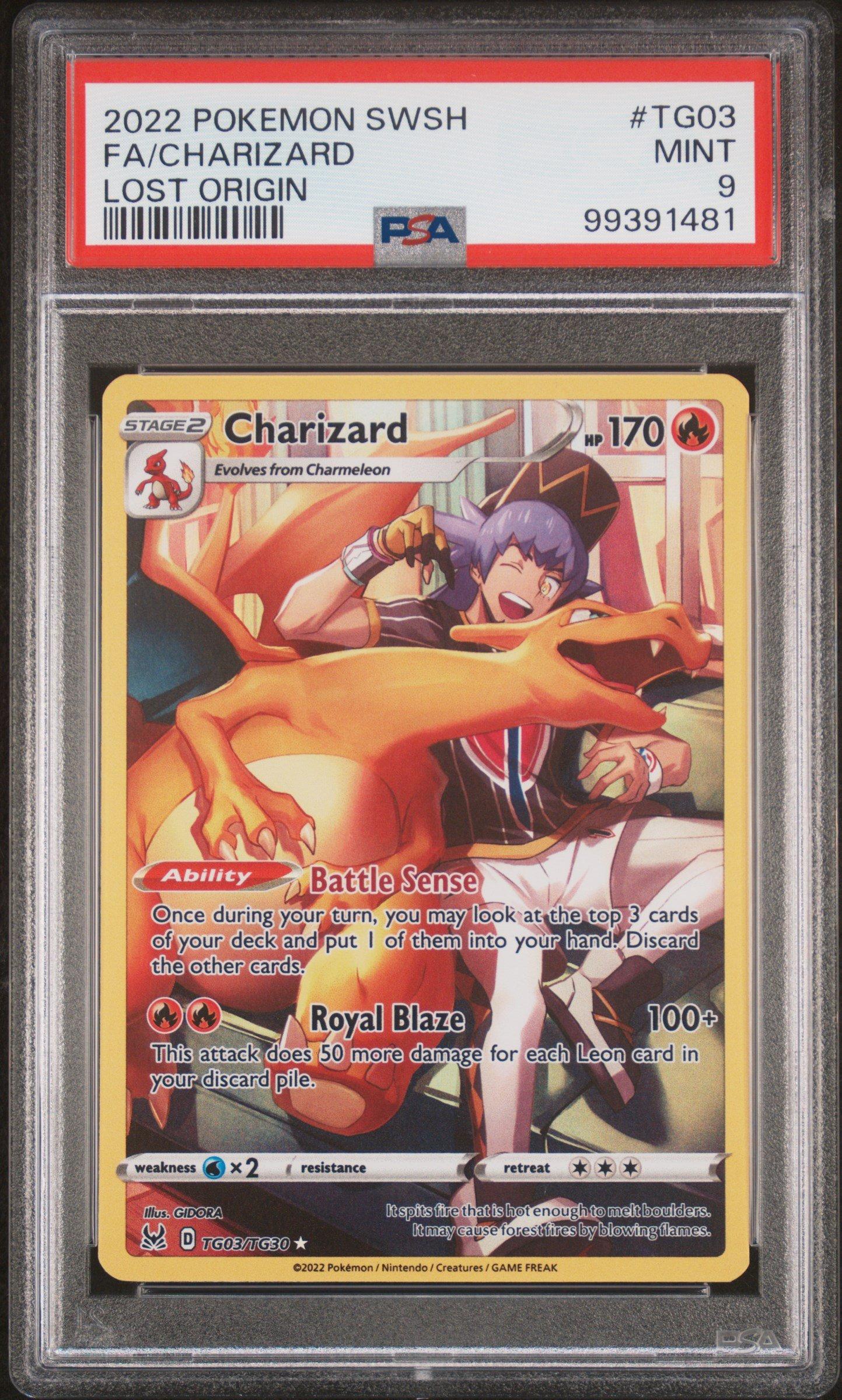 2022 Pokemon Sword & Shield Lost Origin Tg03 Full Art/charizard