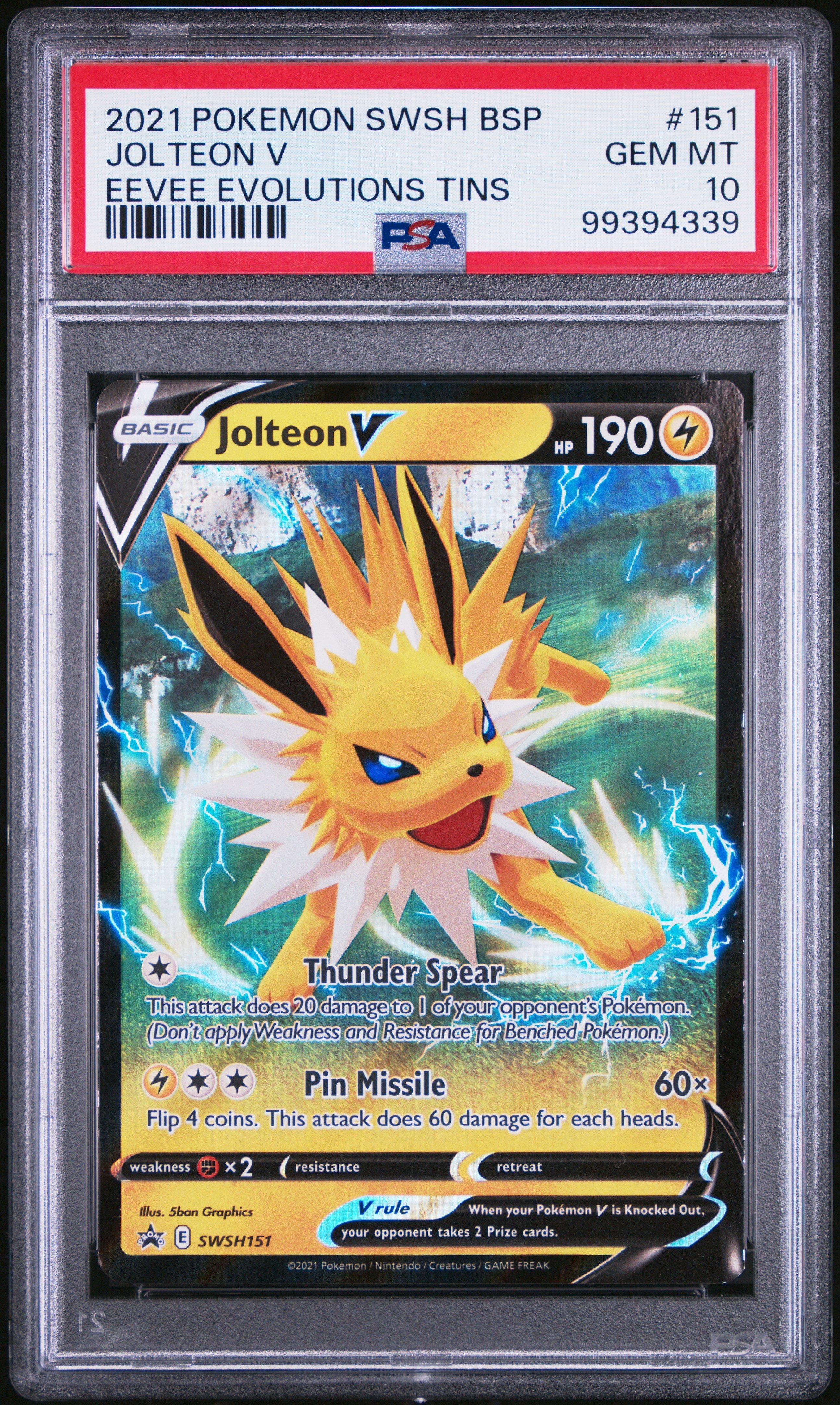 サンダース イーブイコレクション PSA10 JOLTEON PROMO 2021 Pokemon Swsh Black Star Promo 151 Jolteon V Eevee Evolutions