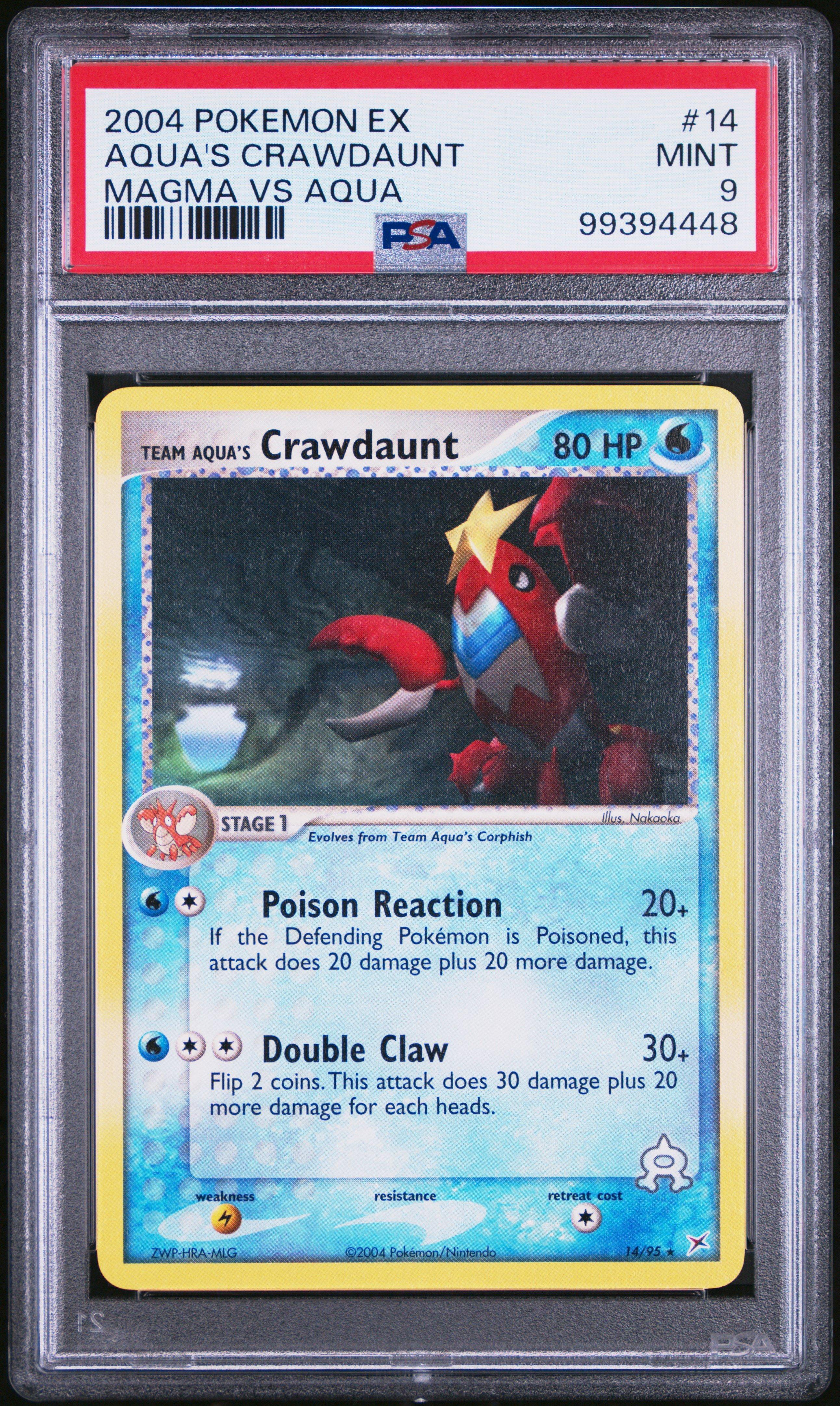 2004 Pokemon Ex Team Magma Vs Team Aqua 14 Team Aqua's Crawdaunt PSA 9