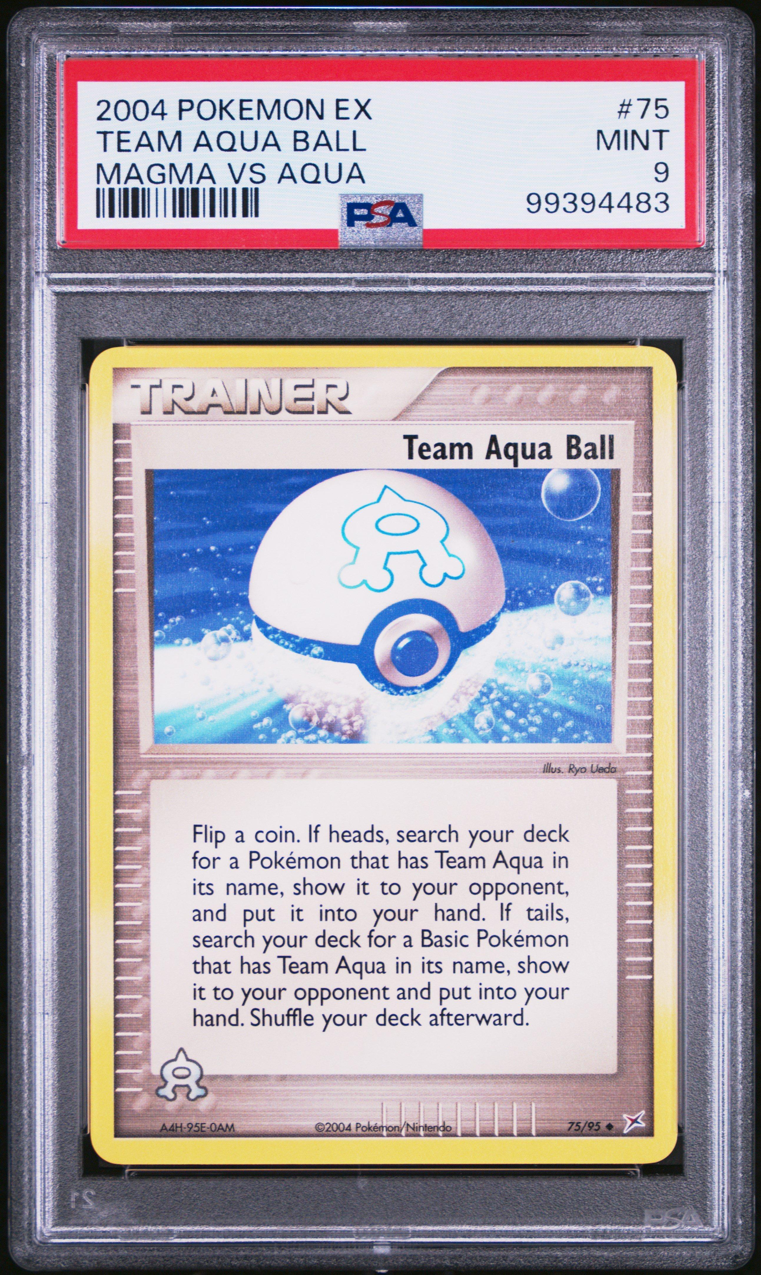 2004 Pokemon Ex Team Magma Vs Team Aqua 75 Team Aqua Ball PSA 9