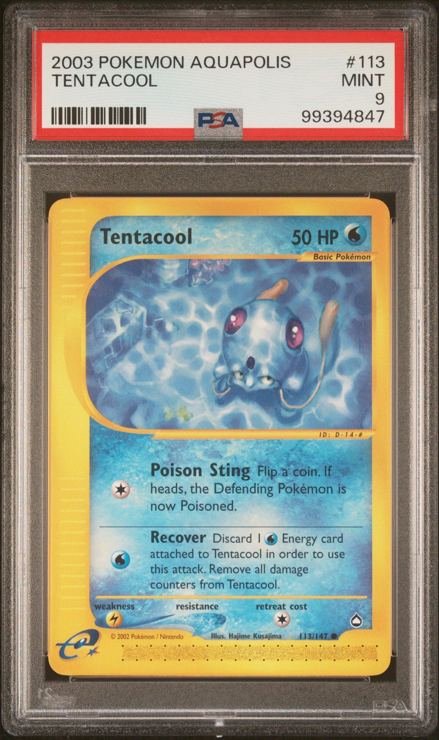 2003 Pokemon Aquapolis 113 Tentacool PSA 9