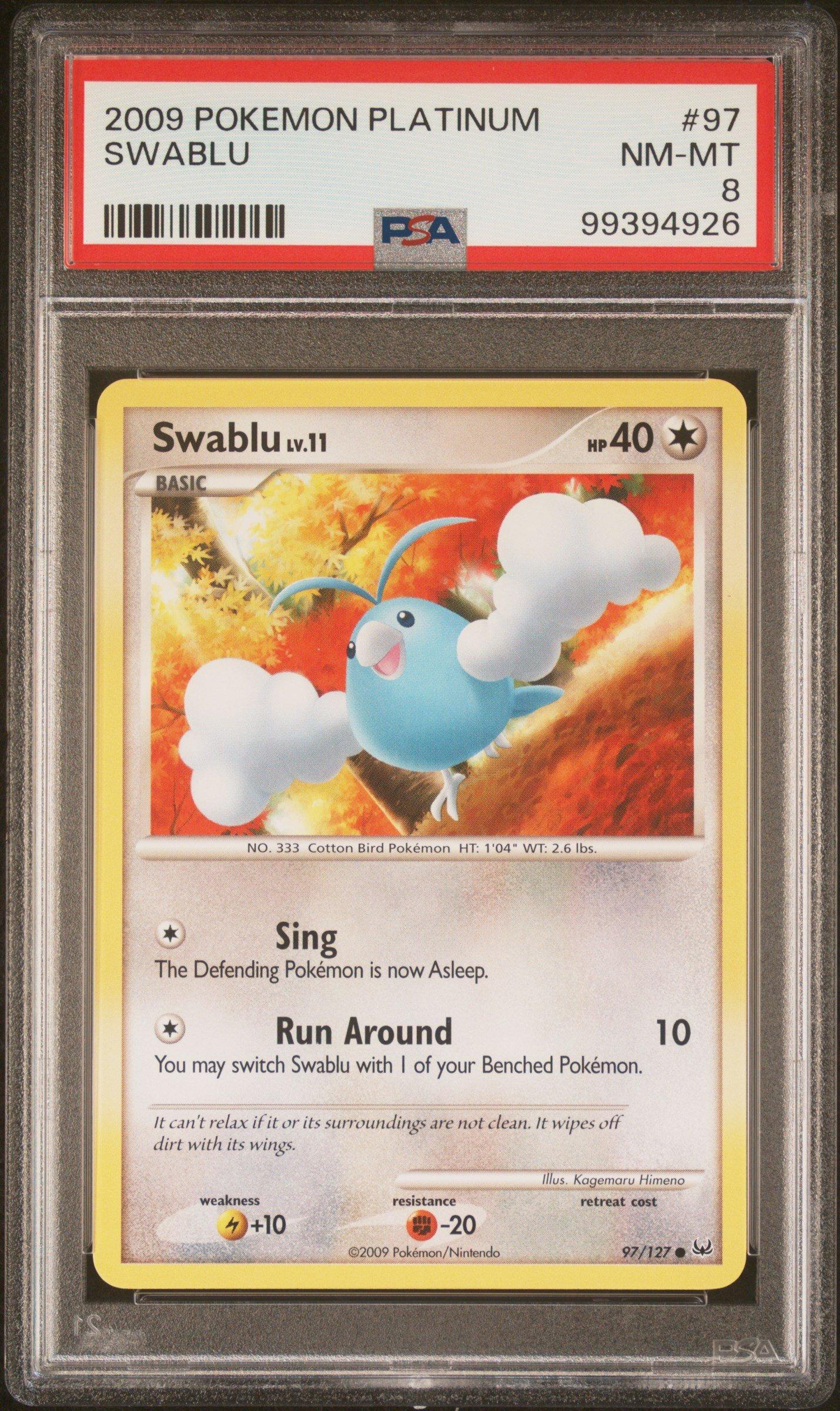2009 Pokemon Platinum 97 Swablu PSA 8
