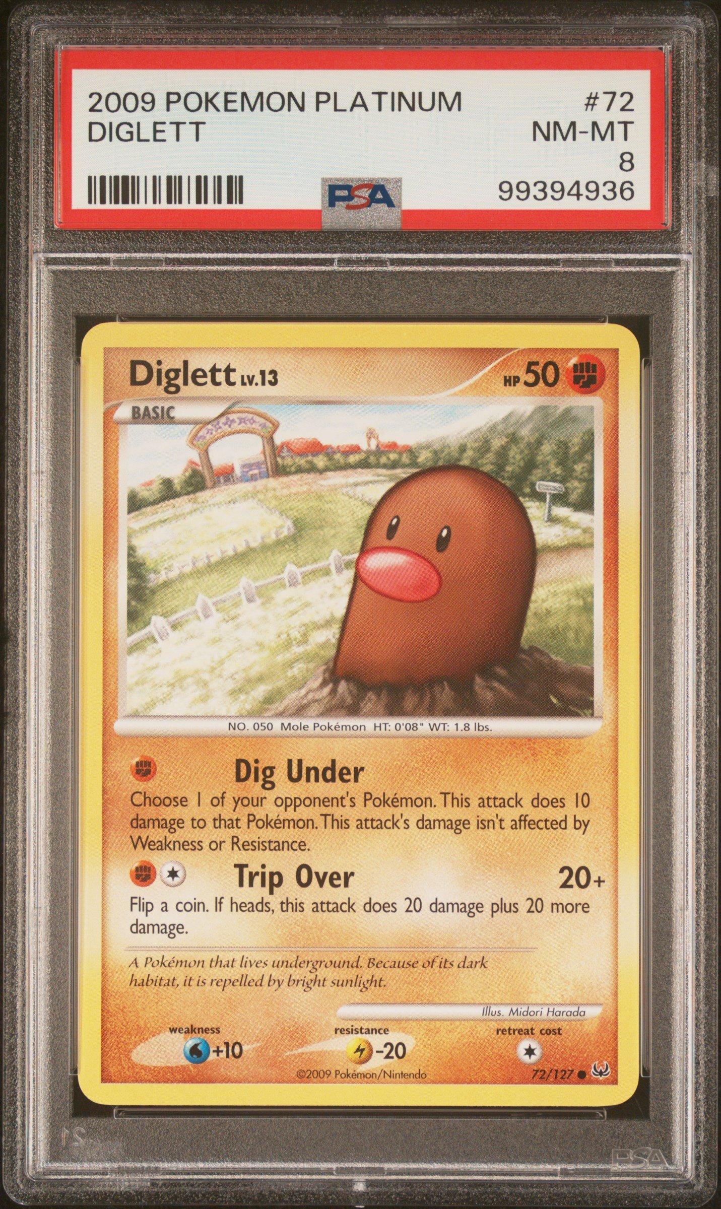 2009 Pokemon Platinum 72 Diglett PSA 8