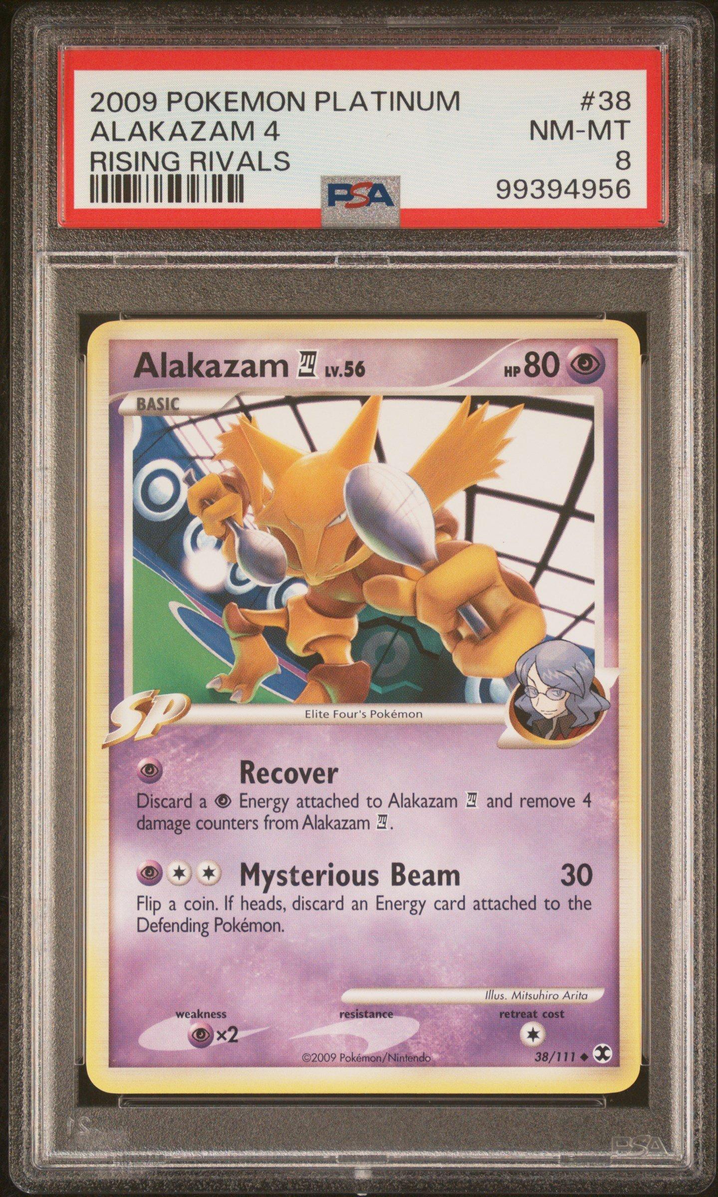 2009 Pokemon Platinum Rising Rivals 38 Alakazam 4 PSA 8