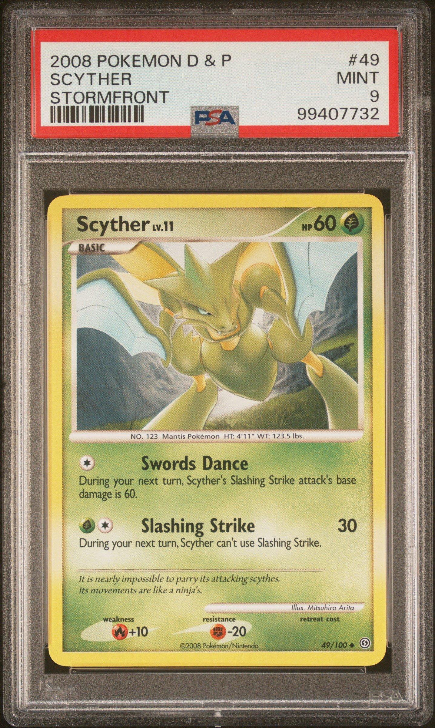 2008 Pokemon Diamond & Pearl Stormfront 49 Scyther PSA 9