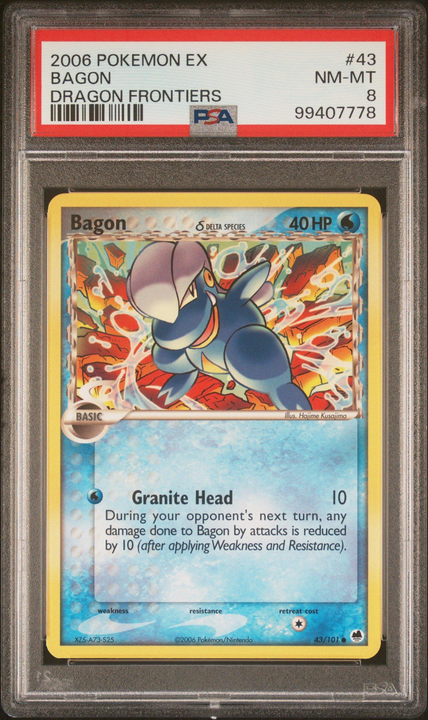2006 Pokemon Ex Dragon Frontiers 43 Bagon PSA 8