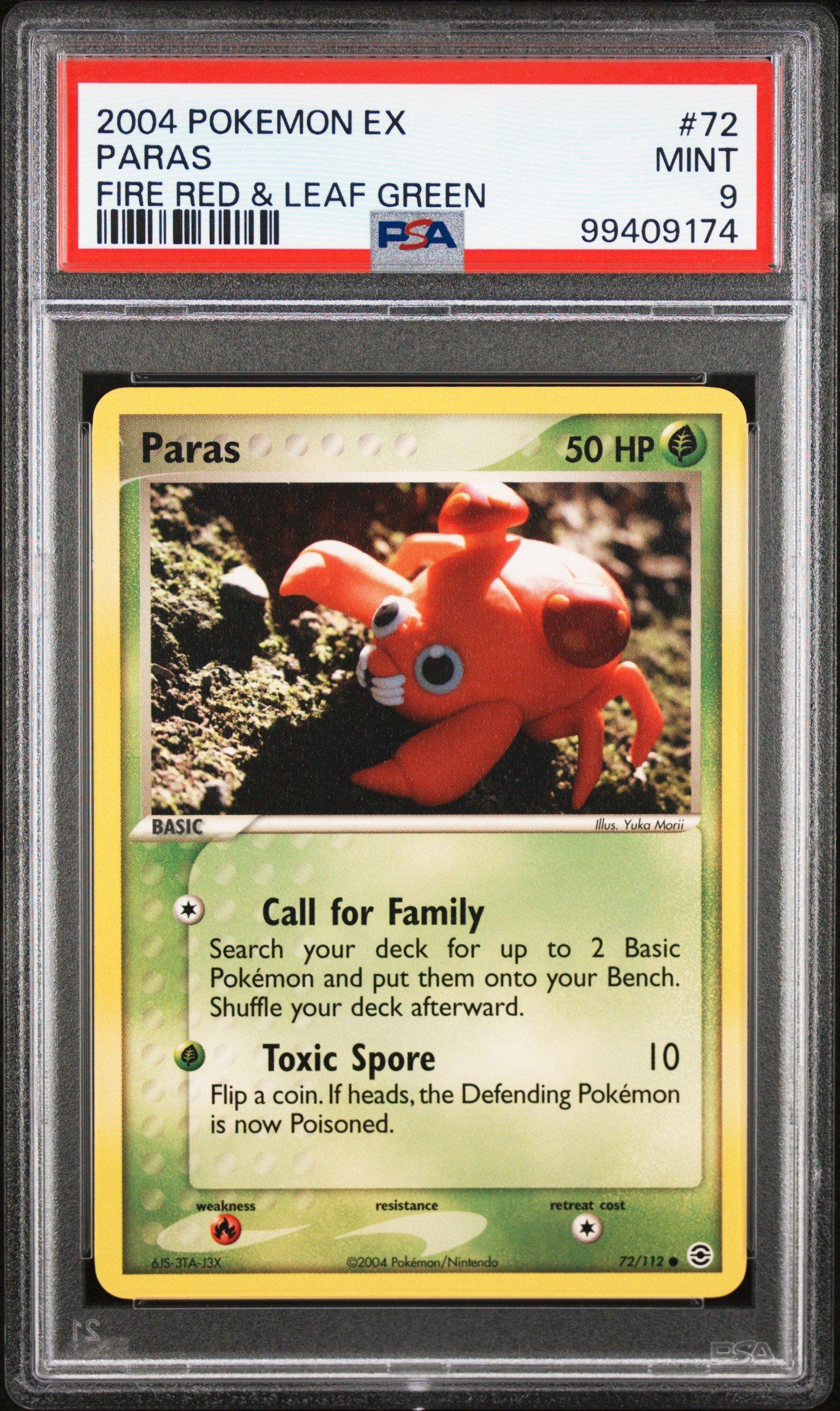 2004 Pokemon Ex Fire Red & Leaf Green 72 Paras PSA 9