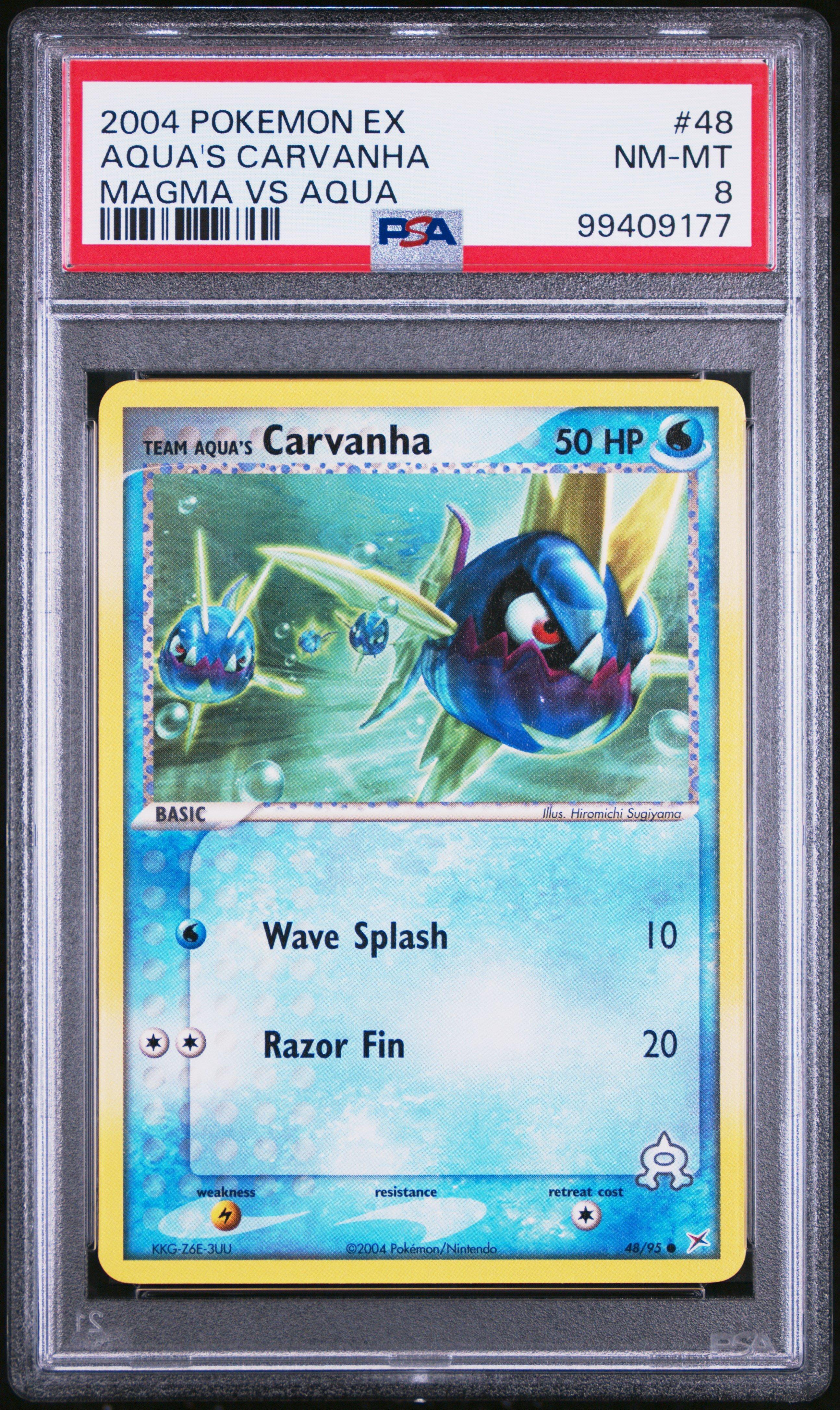 2004 Pokemon Ex Team Magma Vs Team Aqua 48 Team Aqua's Carvanha PSA 8