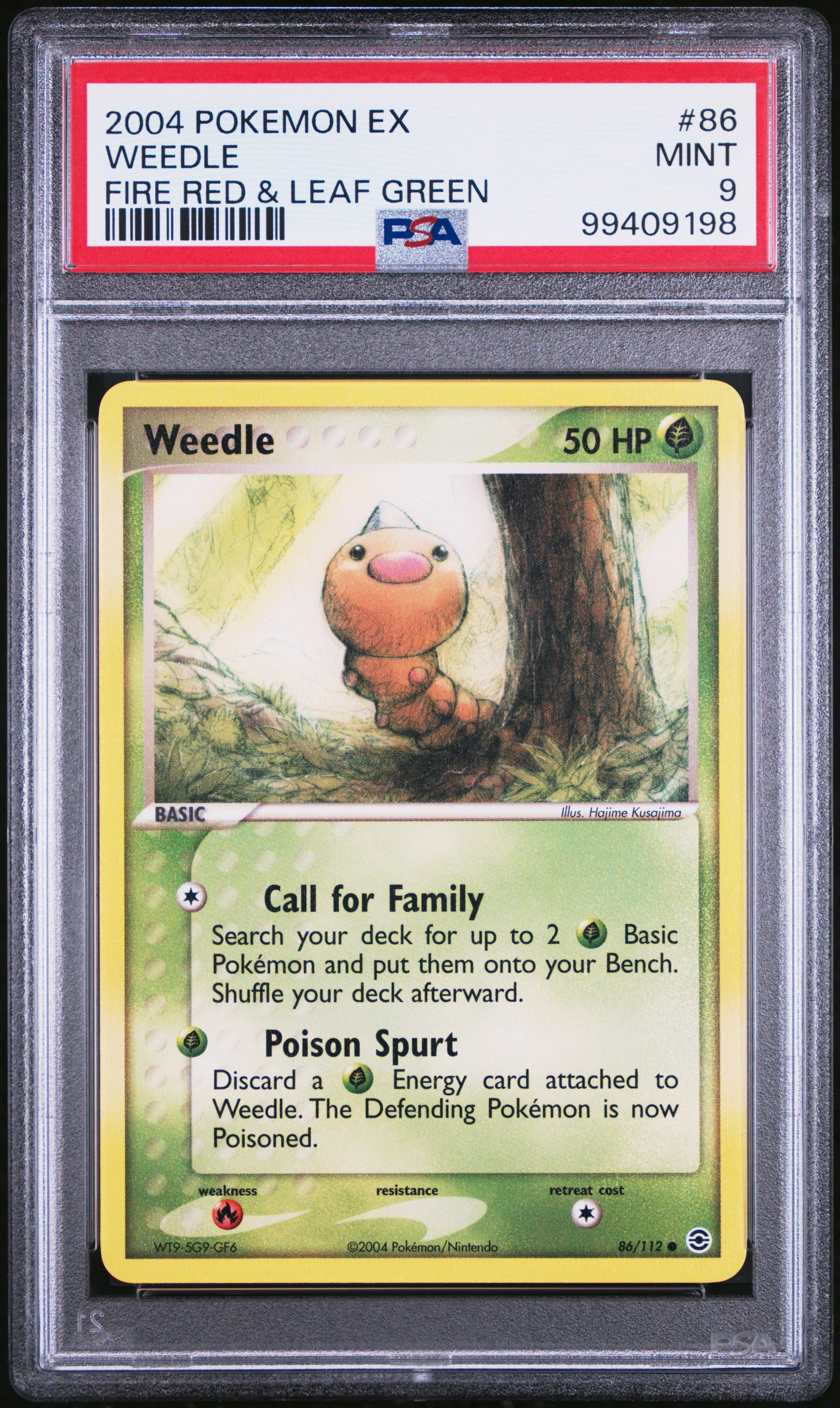 2004 Pokemon Ex Fire Red & Leaf Green 86 Weedle PSA 9