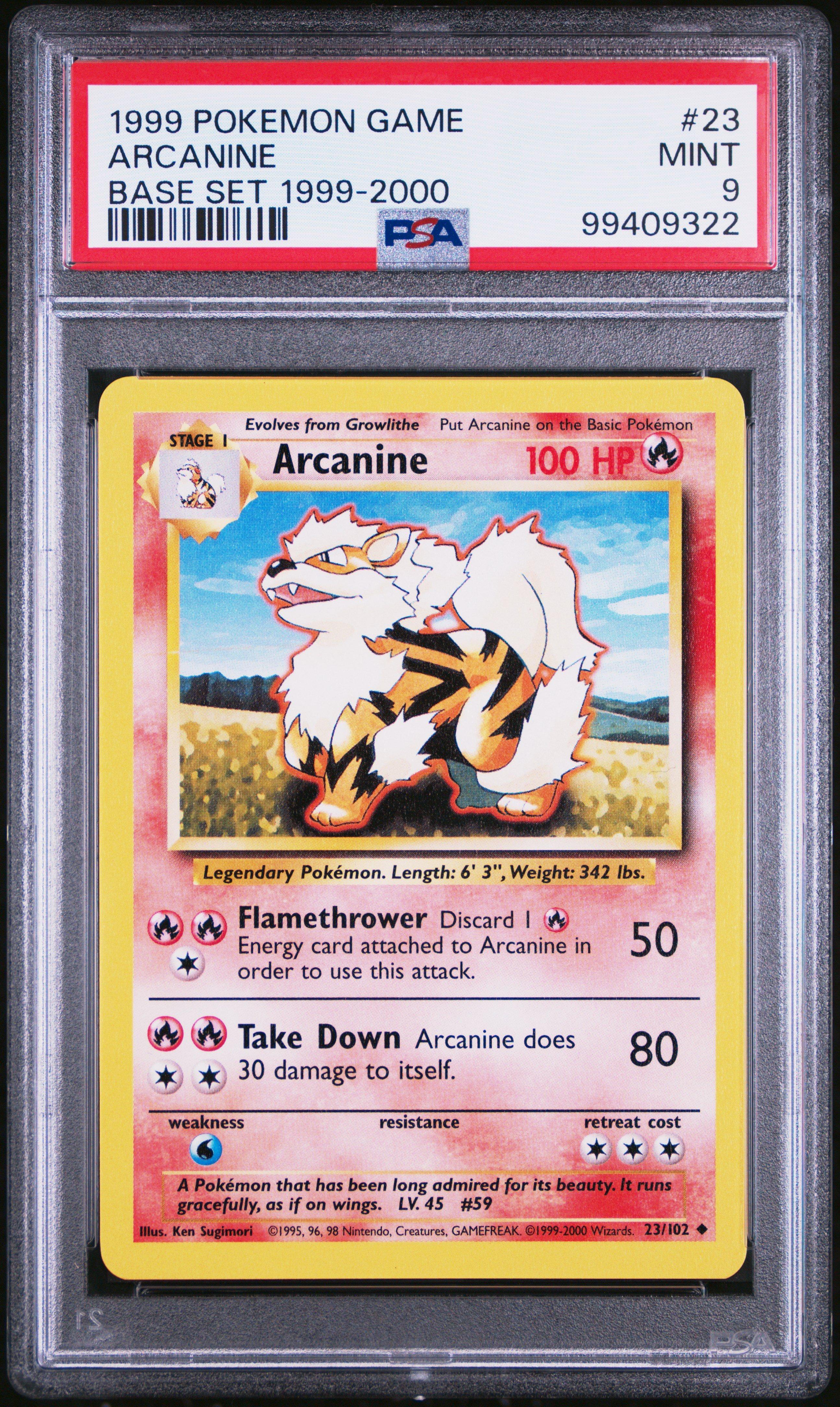 1999 Pokemon Game 23 Arcanine Base Set 1999-2000 PSA
