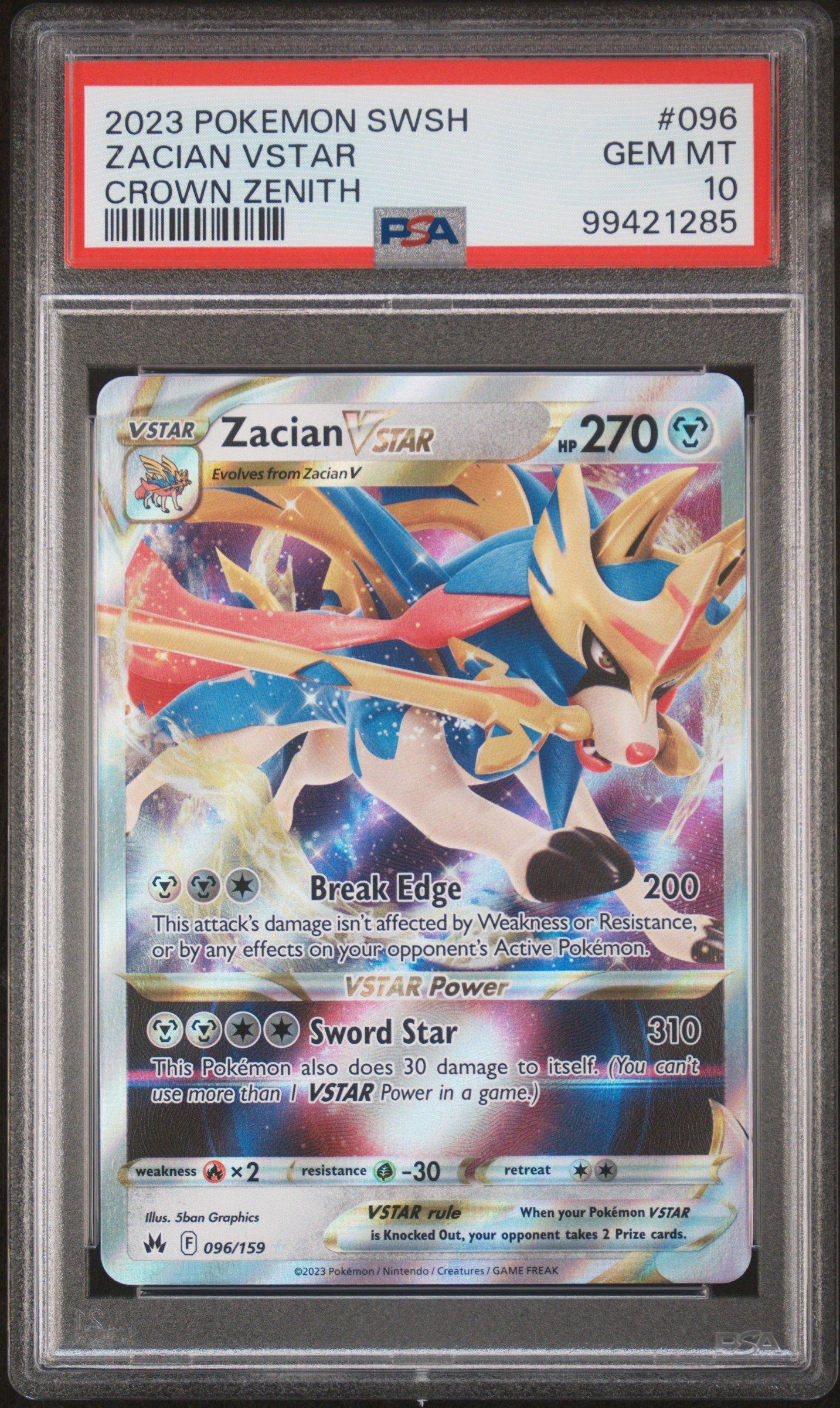 2023 Pokemon Sword And Shield Crown Zenith 096 Zacian Vstar PSA 10