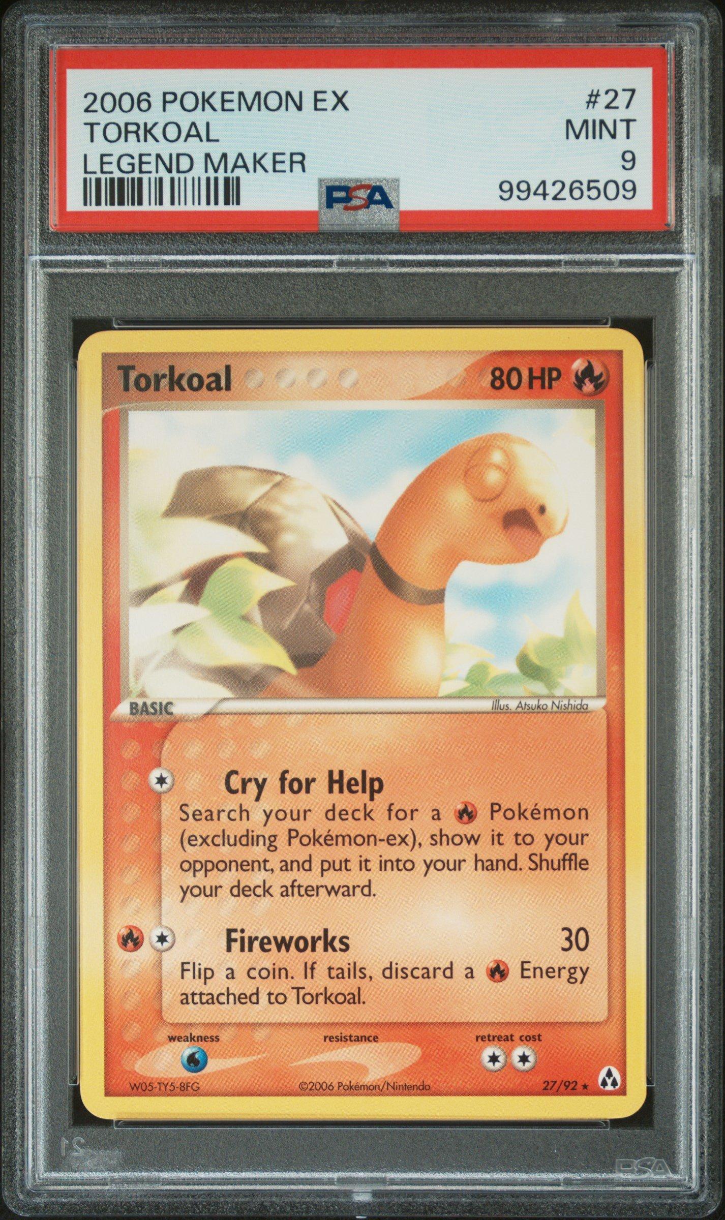 2006 Pokemon Ex Legend Maker 27 Torkoal PSA 9