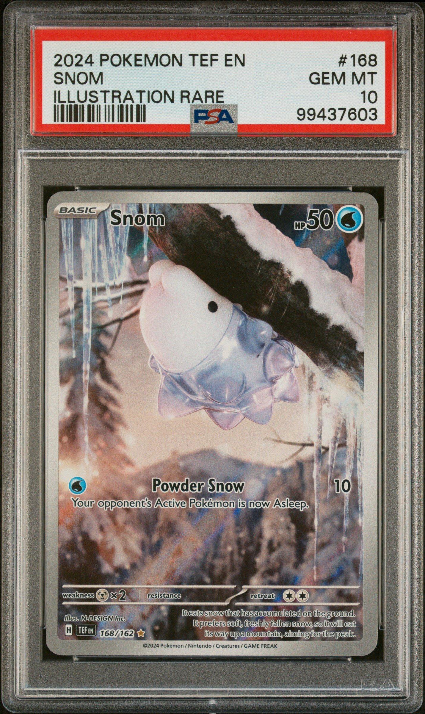 2024 Pokemon Tef En-temporal Forces 168 Snom Illustration Rare PSA 10