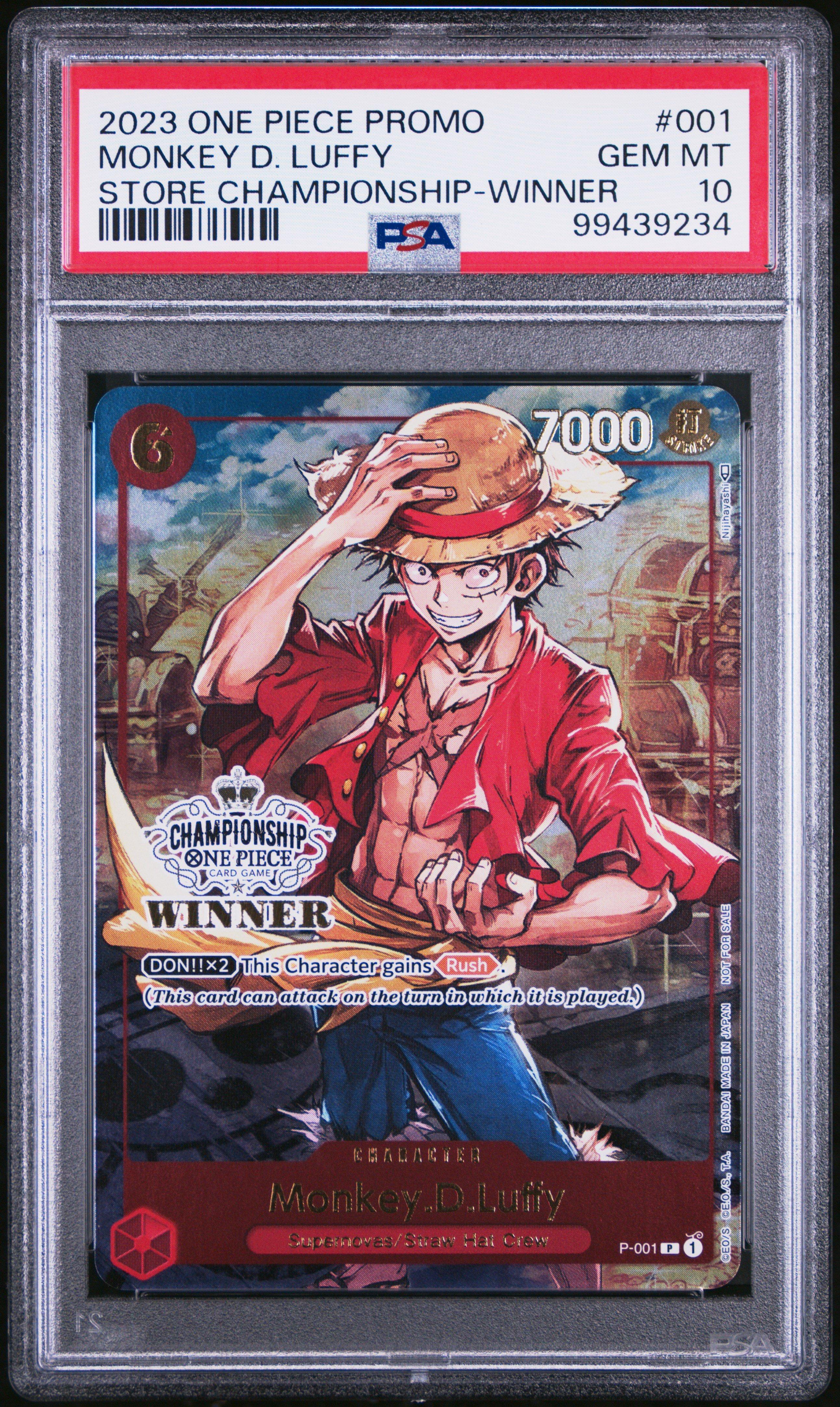 2023 One Piece Promos 001 Monkey D. Luffy Store Championship