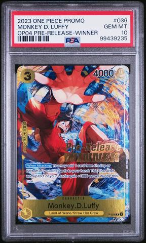 モンキー・D・ルフィ アメリカ プレリリース大会 WINNER PSA10