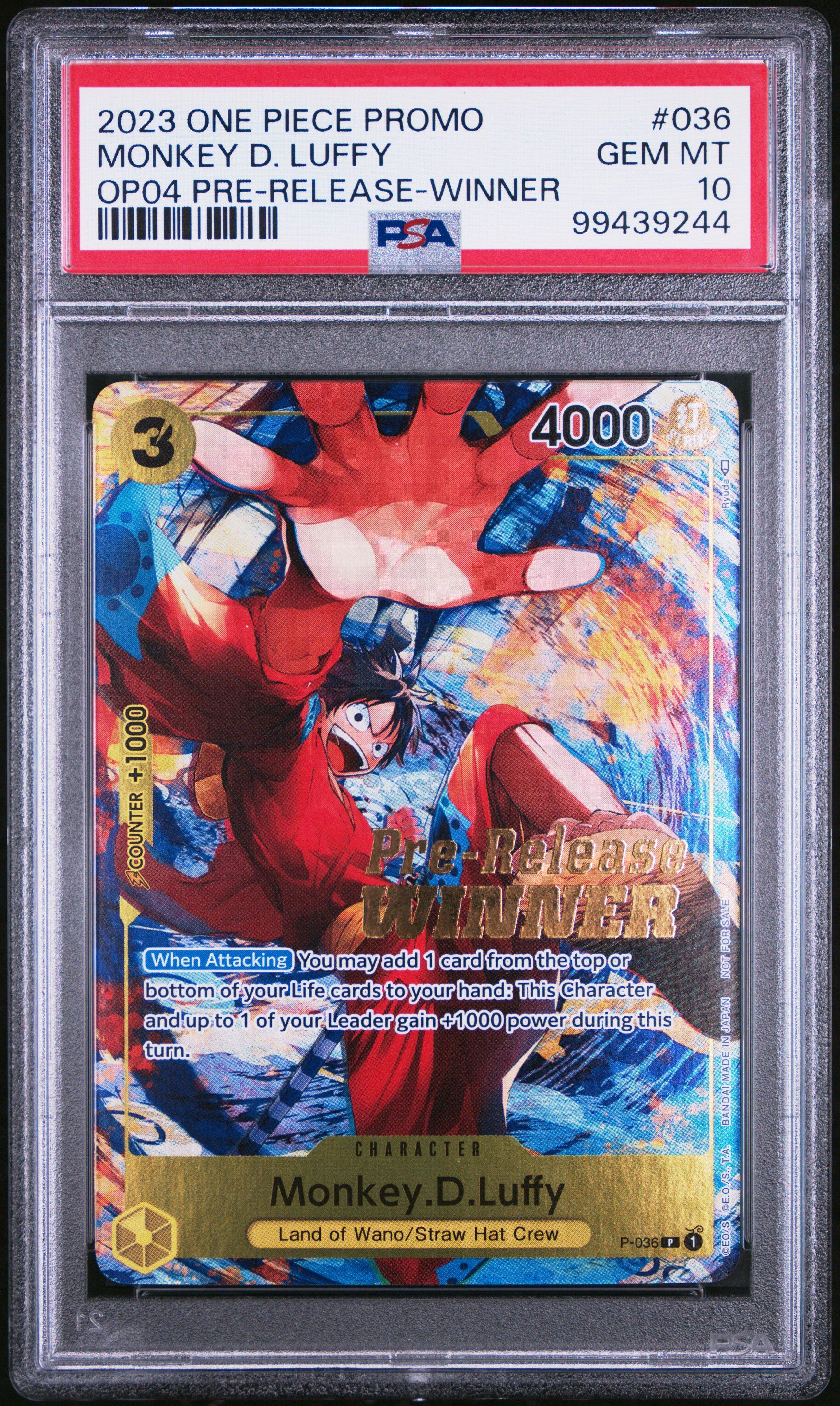 2023 One Piece Promos 036 Monkey D. Luffy Kingdoms Of Intrigue Pre