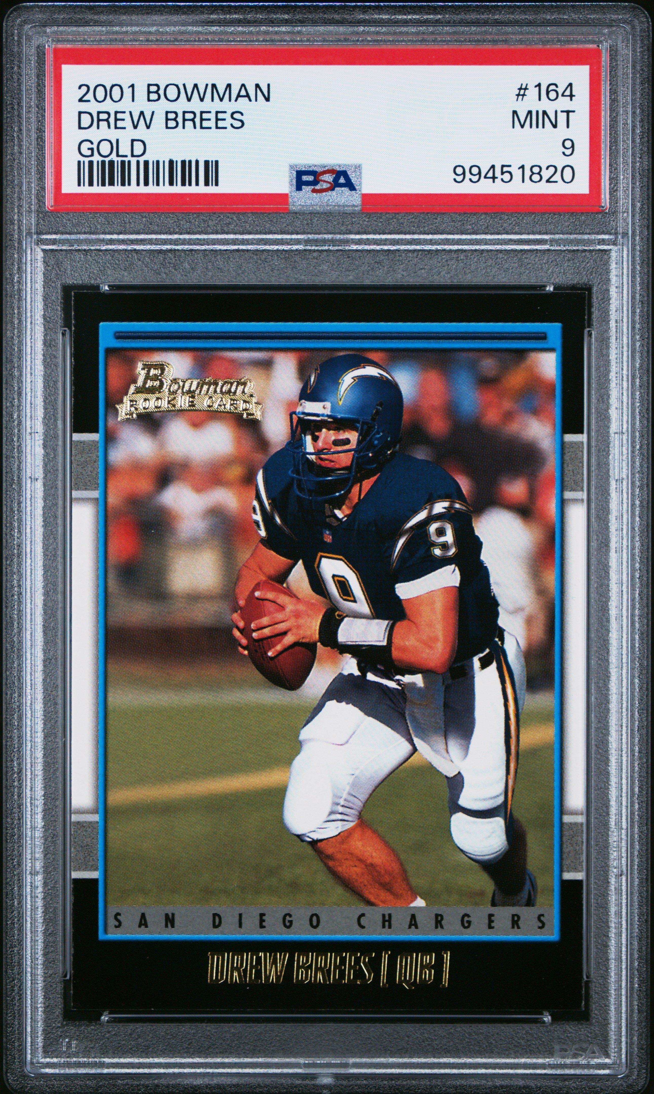 2001 Bowman 164 Drew Brees Gold PSA 9