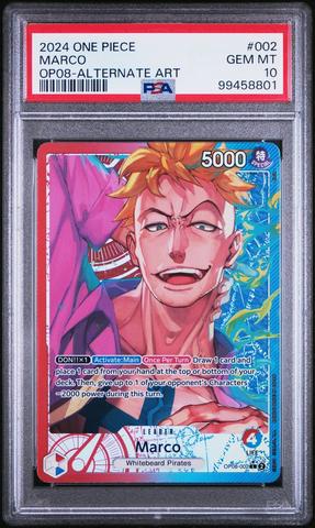 2024 One Piece Op08-two Legends 002 Marco Alternate Art PSA 10