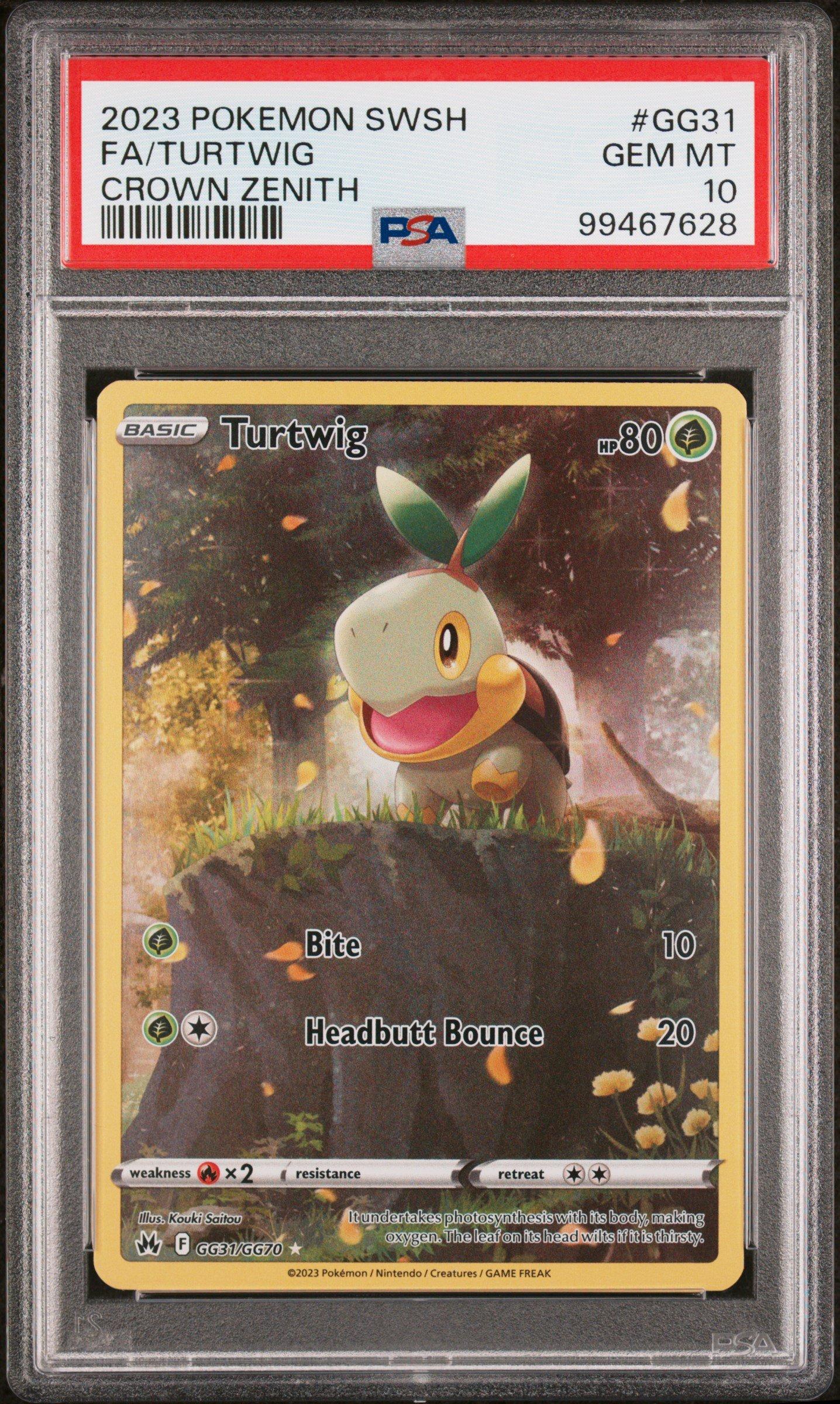 ポケモンカードセット PSAグレード付き 2023 Pokemon Sword And Shield Crown Zenith Gg31 Full Art/turtwig