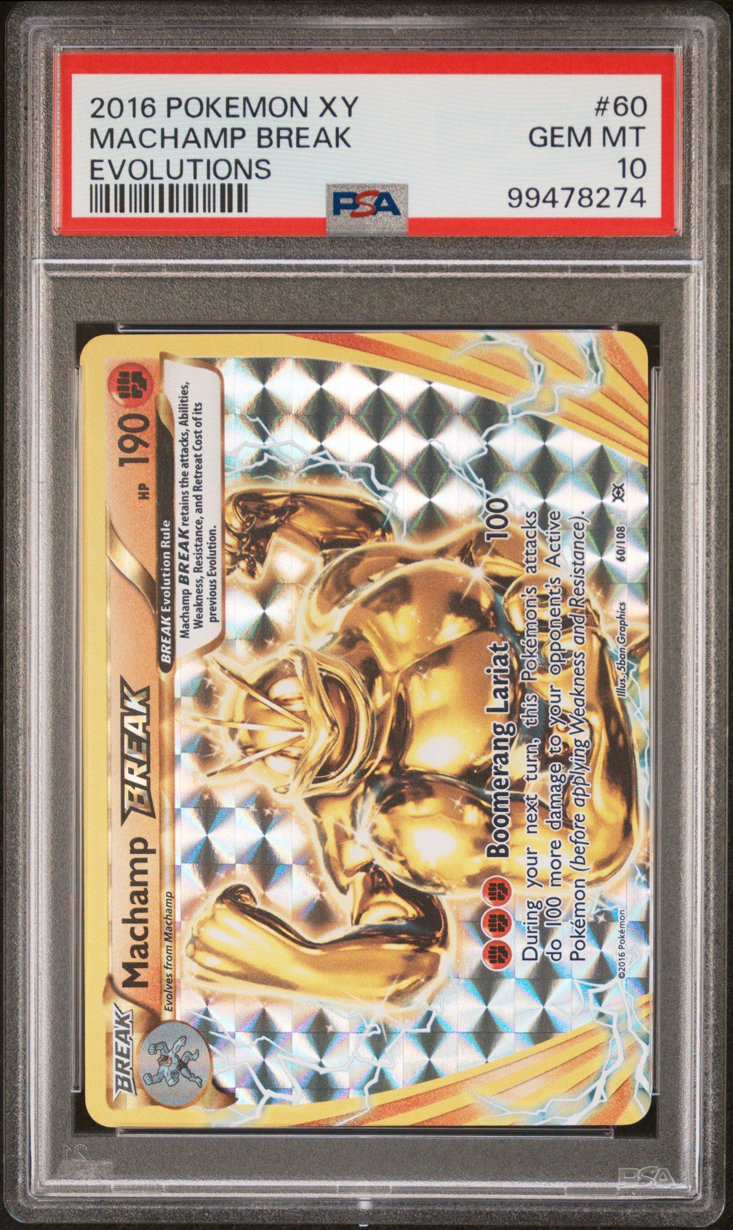 pokemon machamp break card 2016 Pokemon Xy Evolutions 60 Machamp Break PSA 10 Graded Card
