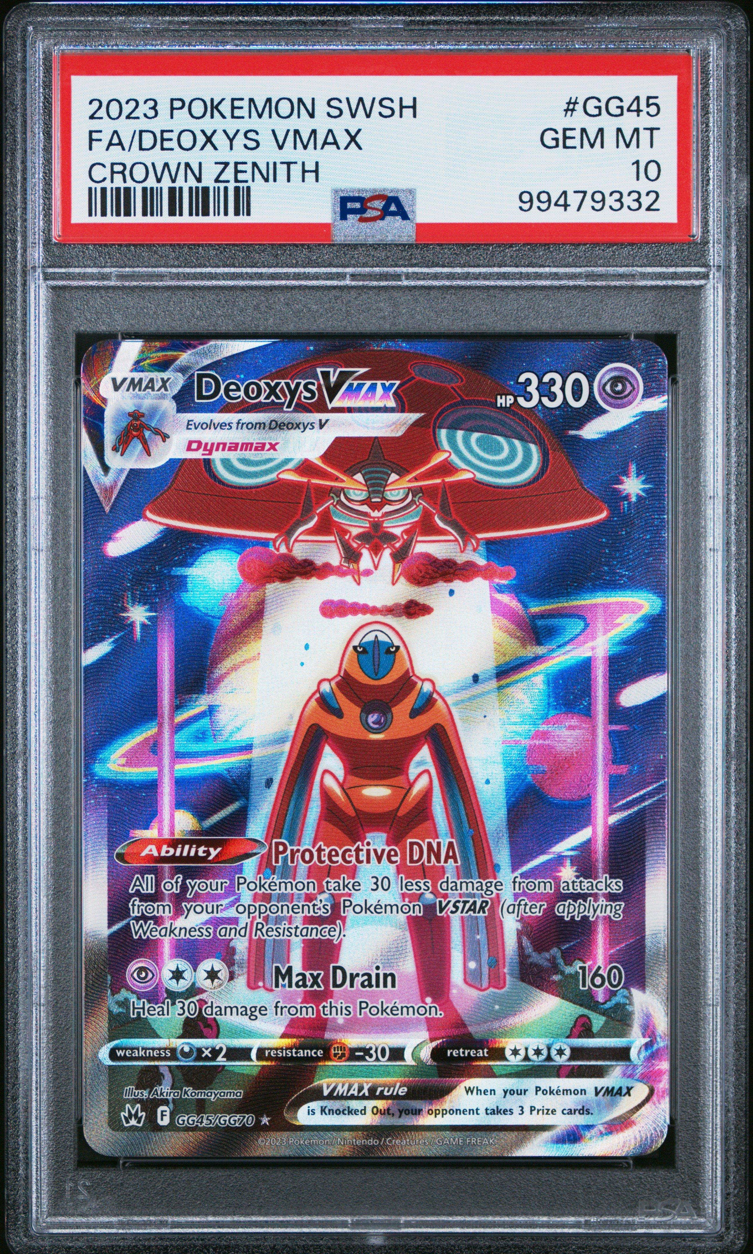 2023 Pokemon Sword And Shield Crown Zenith Gg45 Full Art/deoxys Vmax PSA 10
