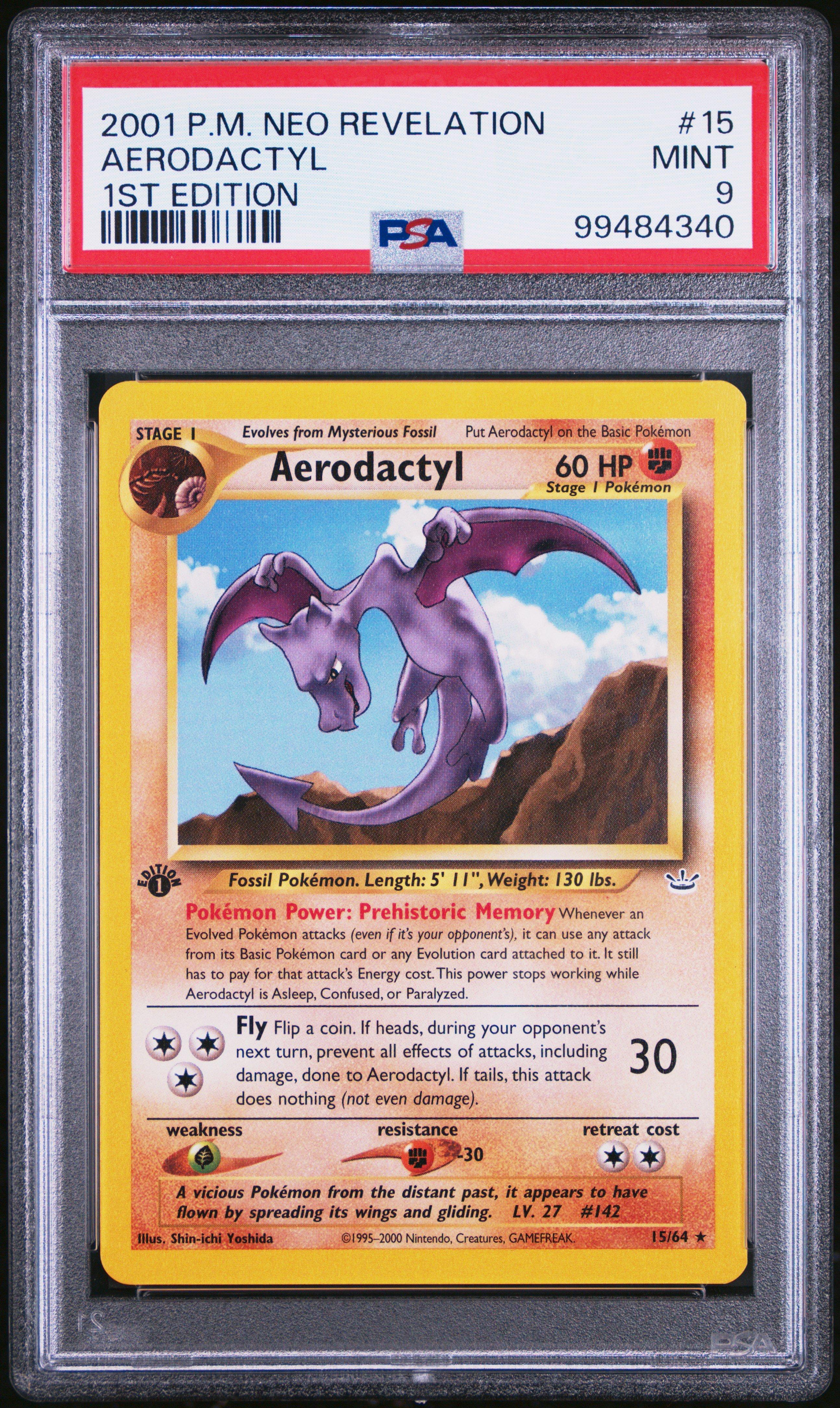 2001 Pokemon Neo Revelation 1st Edition 15 Aerodactyl PSA 9