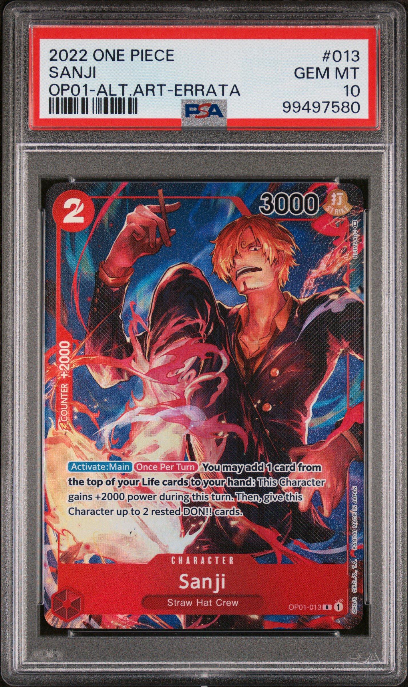 2022 One Piece Op01-romance Dawn 013 Sanji Alternate Art-errata