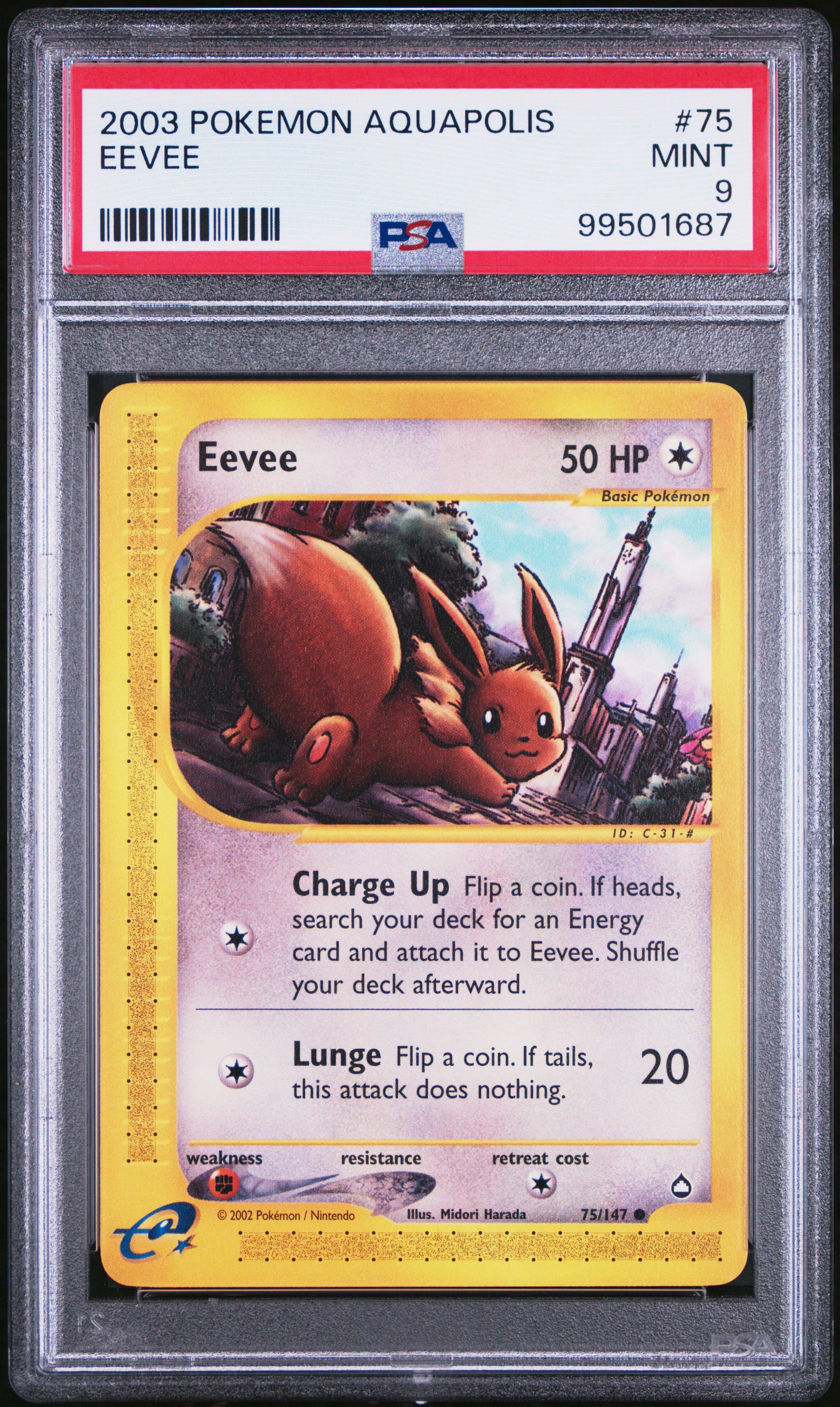 2003 Pokemon Aquapolis 75 Eevee PSA 9