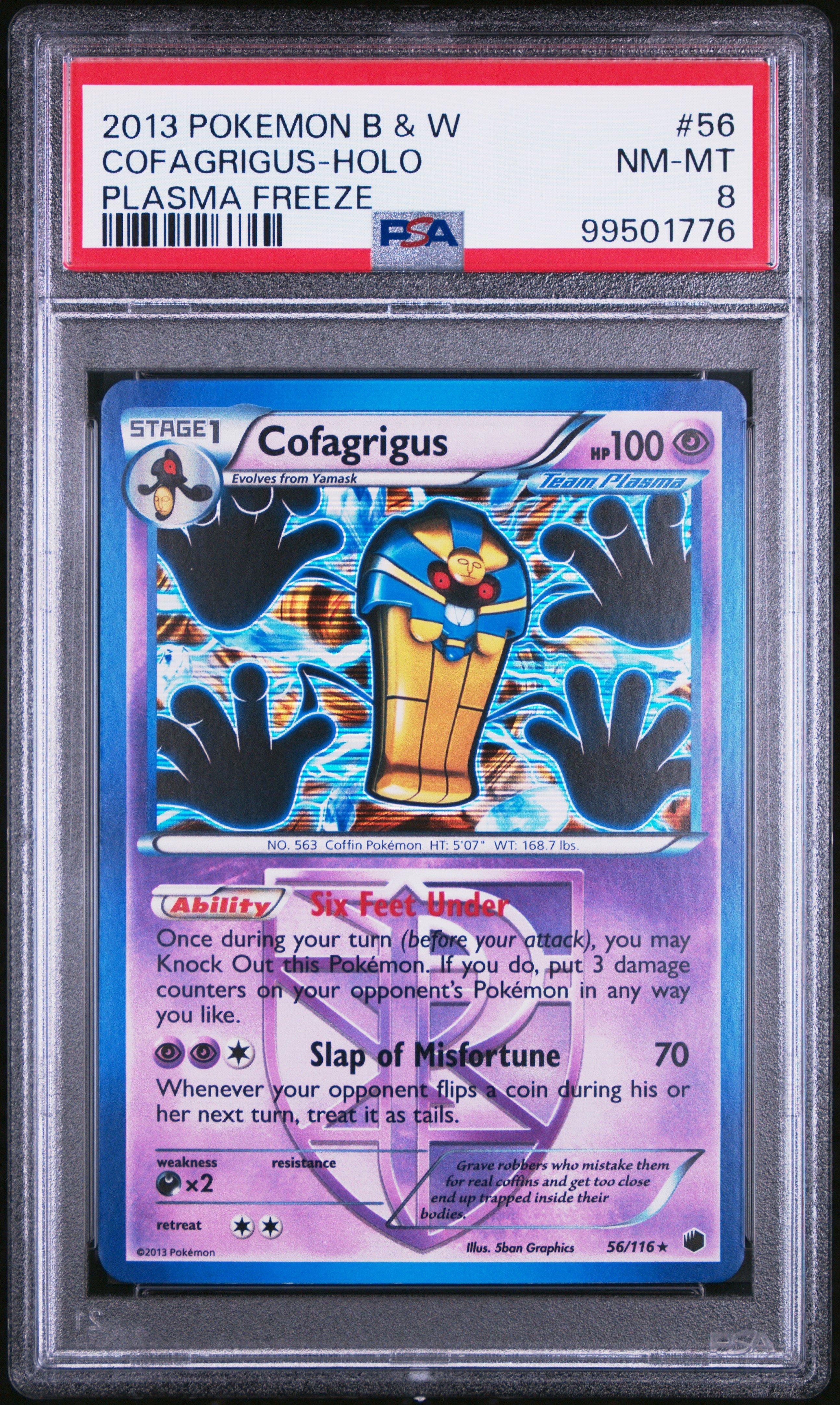 2013 Pokemon Black & White Plasma Freeze 56 Cofagrigus-holo PSA 8