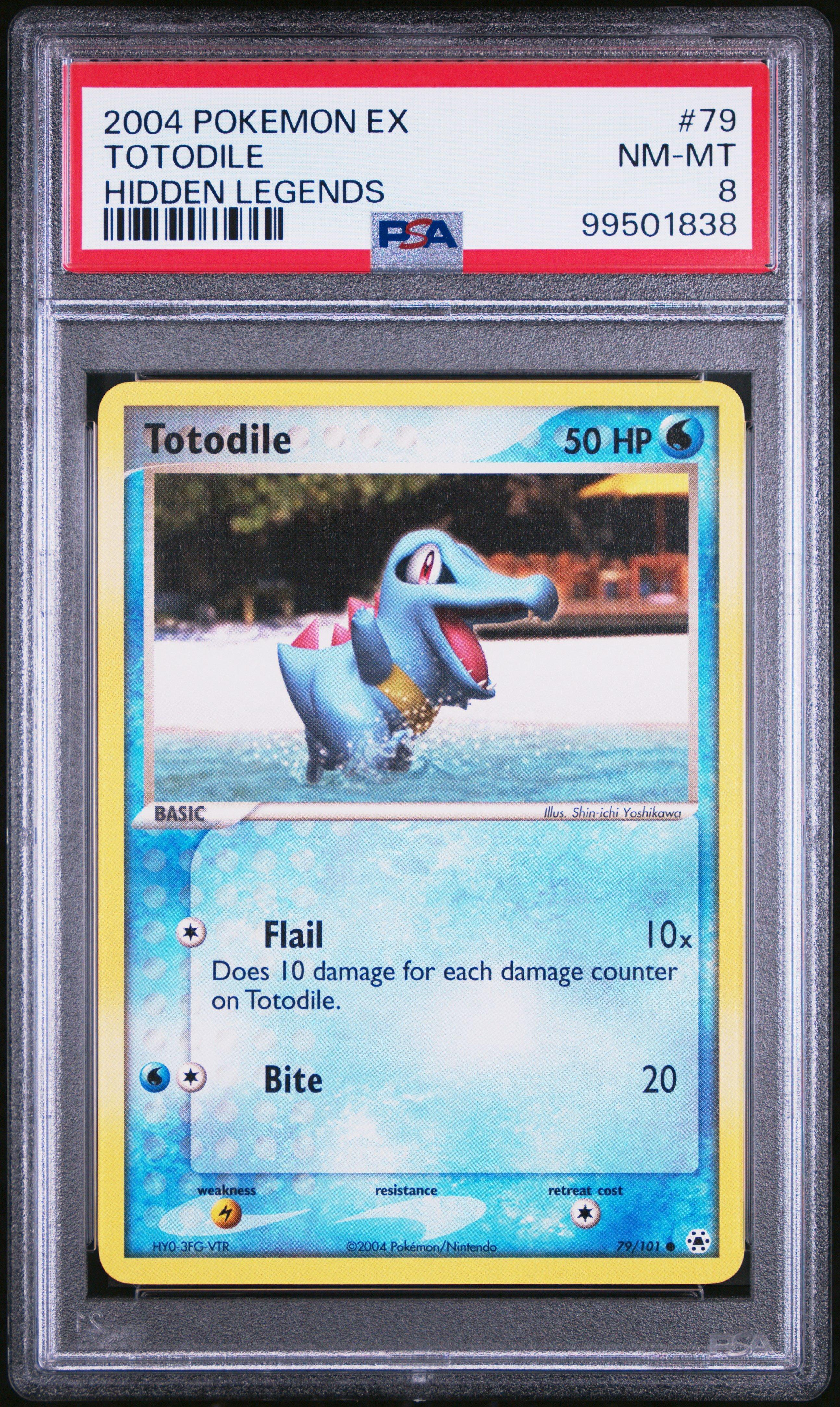 2004 Pokemon Ex Hidden Legends 79 Totodile PSA 8
