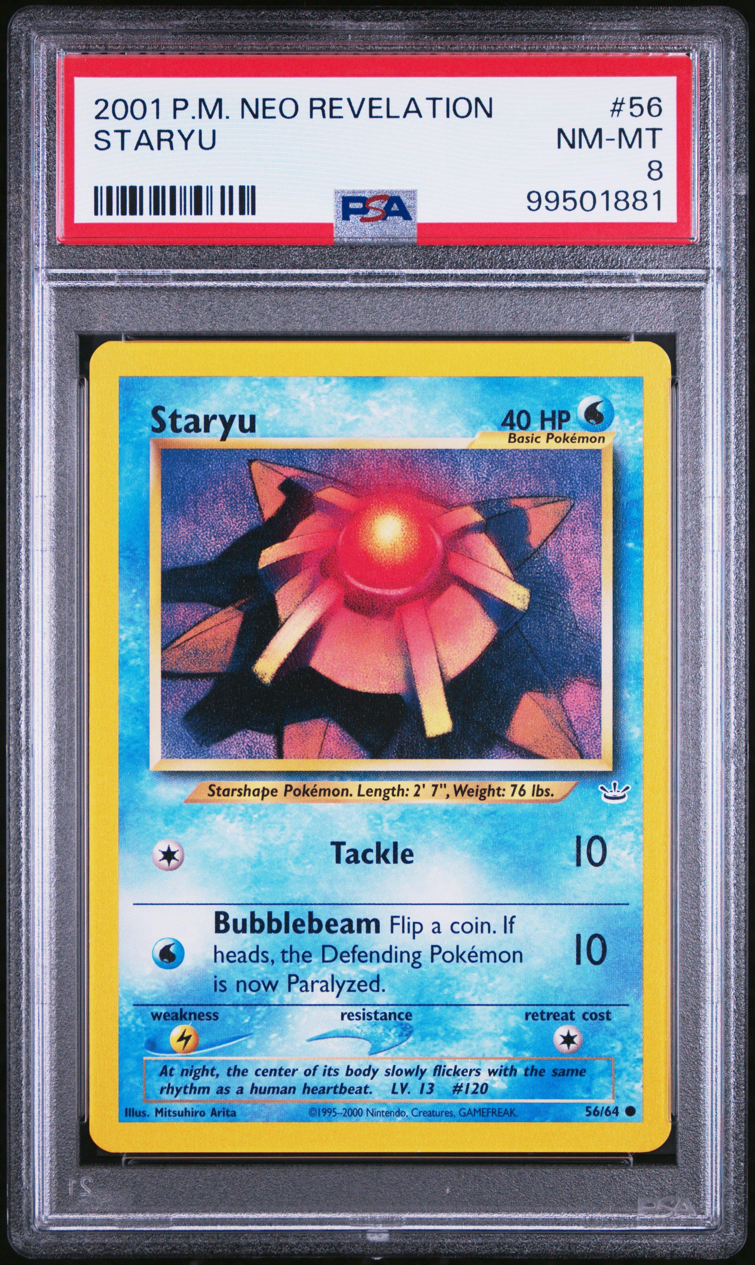 2001 Pokemon Neo Revelation 56 Staryu PSA 8