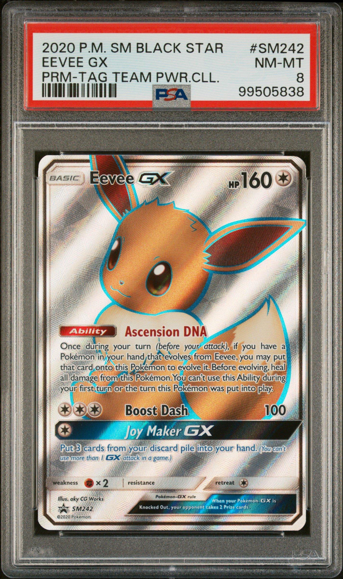 2020 Pokemon Sm Black Star Promo Sm242 Eevee Gx Tag Team Powers