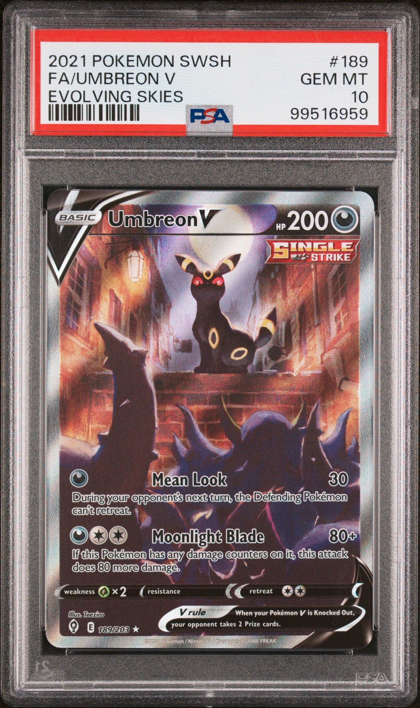 Pokemon Sword Shield Evolving Skies Full Art Umbreon V Psa