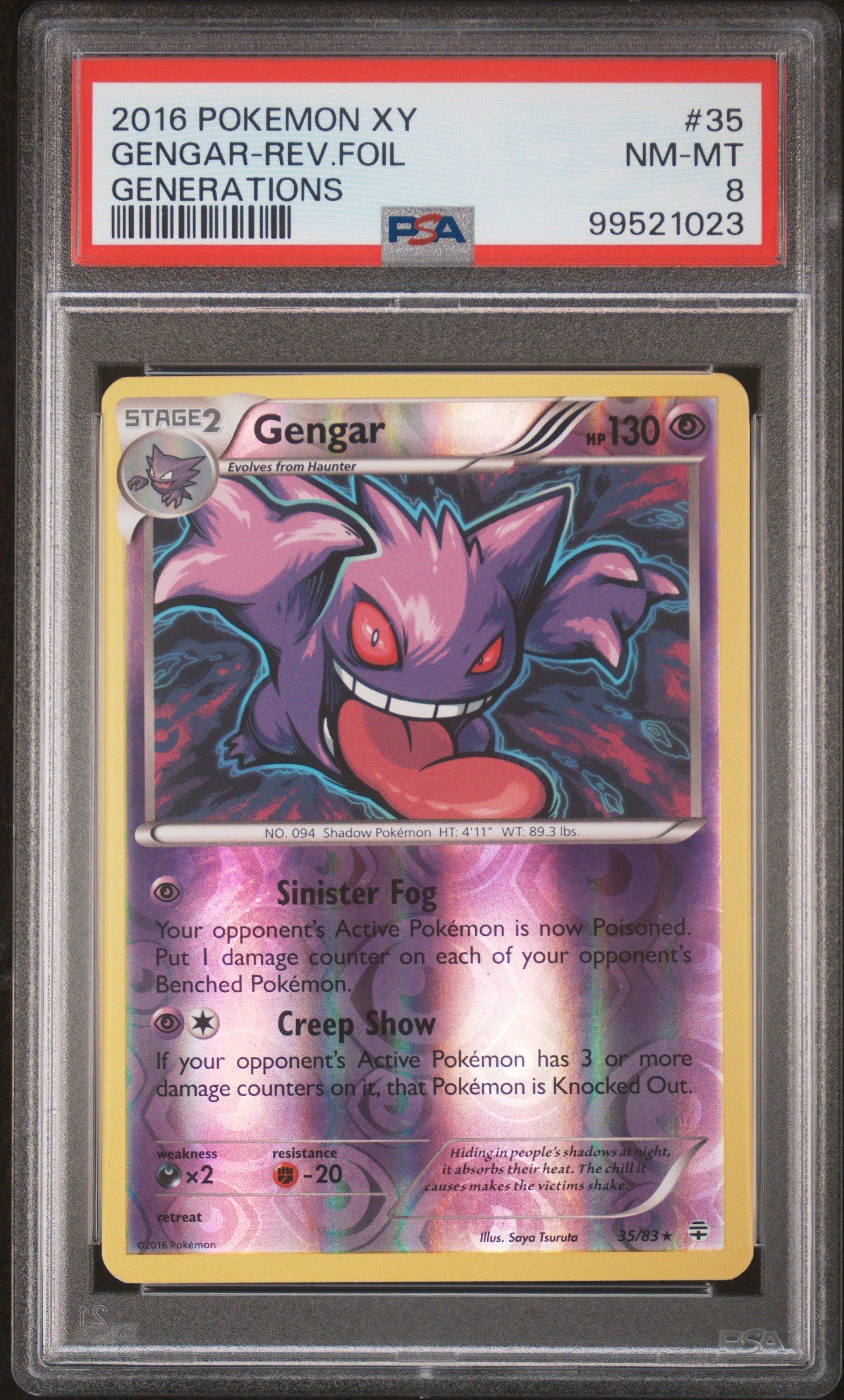 2016 Pokemon Xy Generations 35 Gengar-reverse Foil PSA 8 Graded