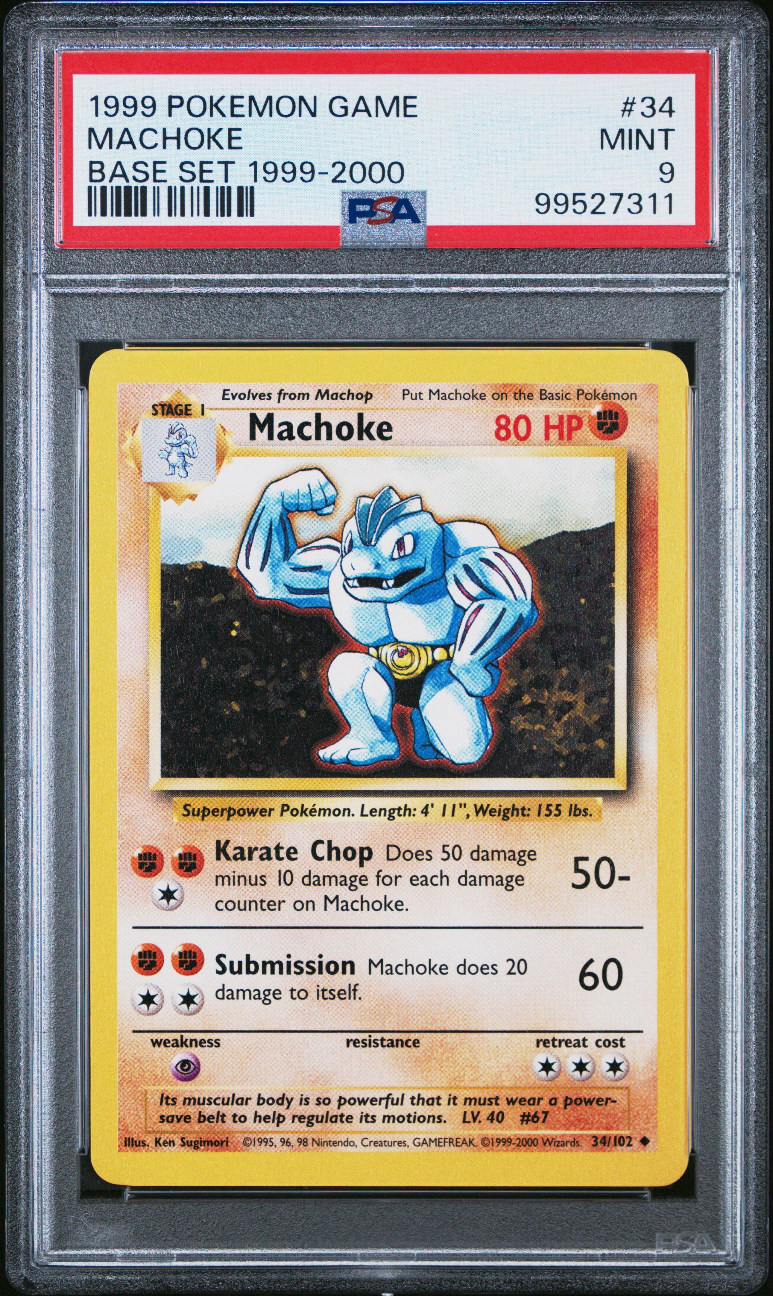 1999 Pokemon Game 34 Machoke Base Set 1999-2000 PSA