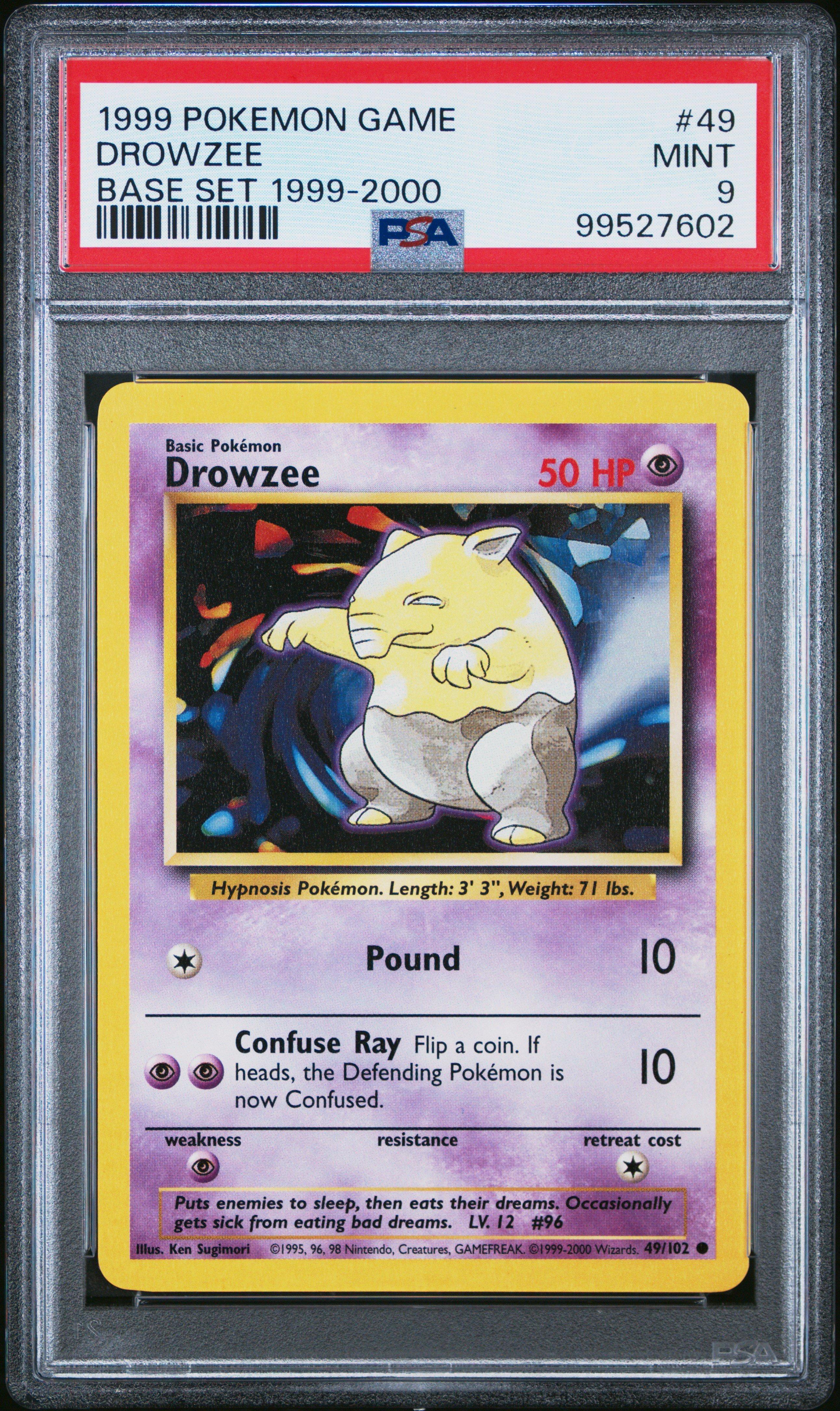 1999 Pokemon Game 49 Drowzee Base Set 1999-2000 PSA 9