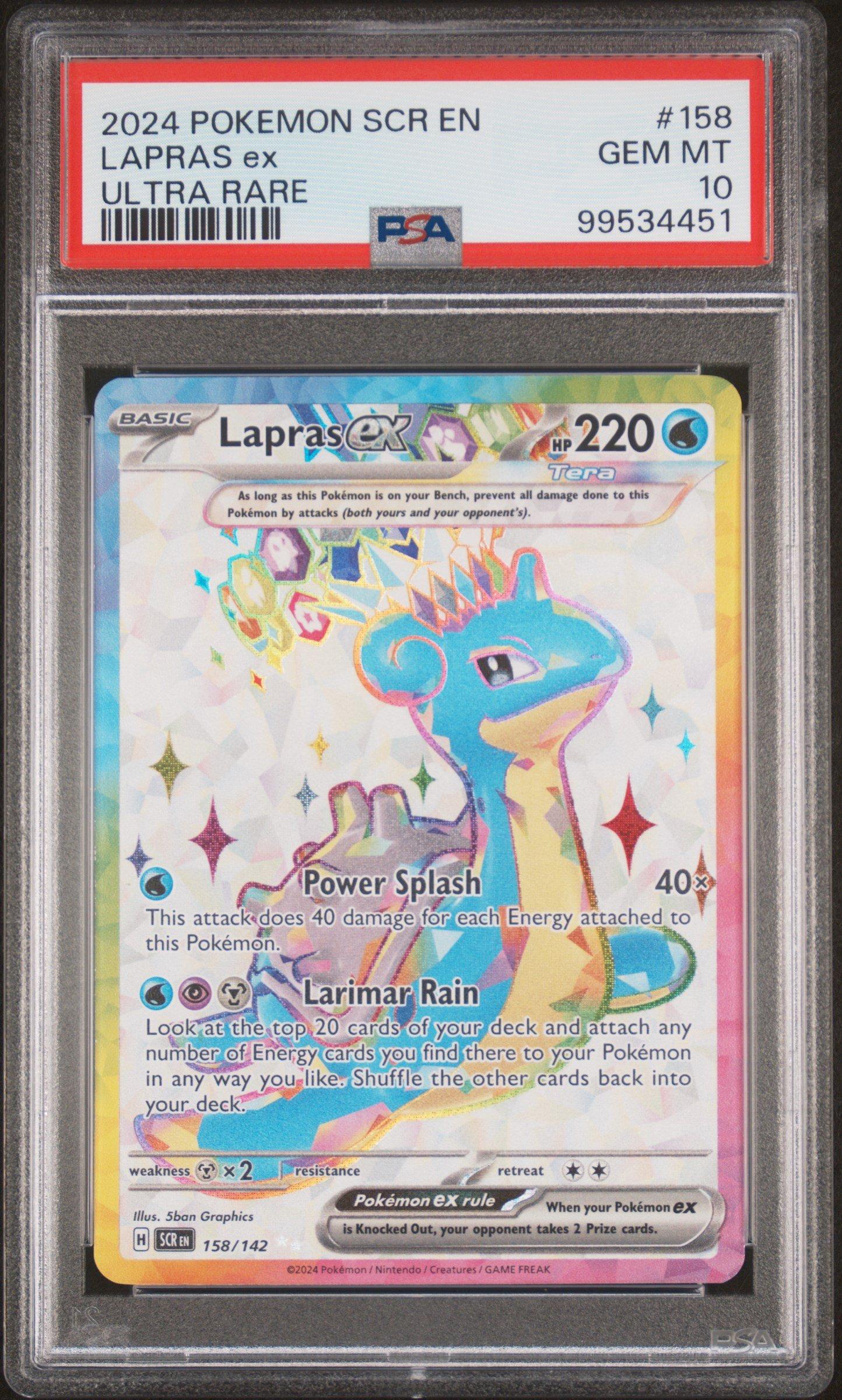 2024 Pokemon Scr En-stellar Crown 158 Lapras Ex Ultra Rare PSA 10