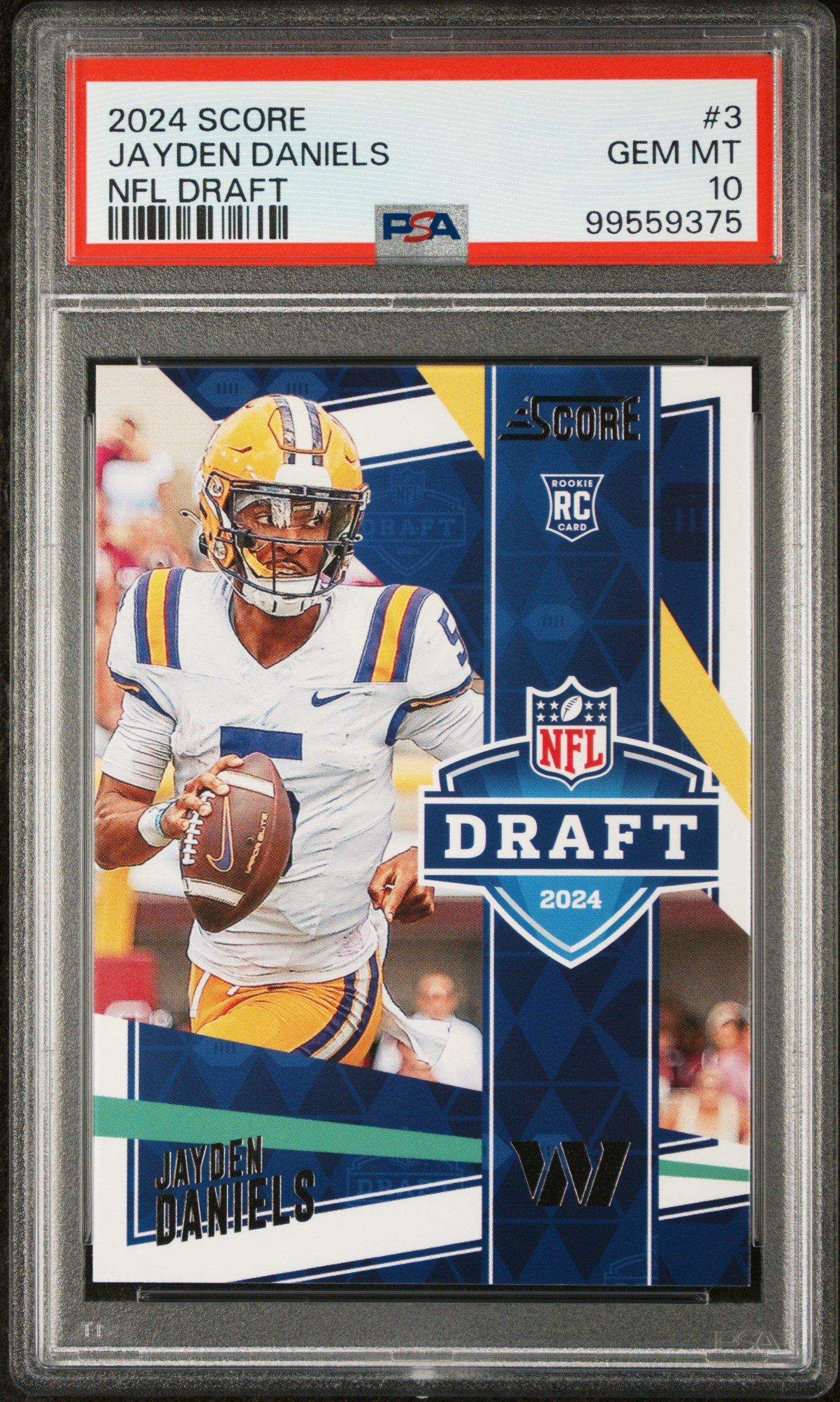 2024 Panini Score Nfl Draft 3 Jayden Daniels PSA 10