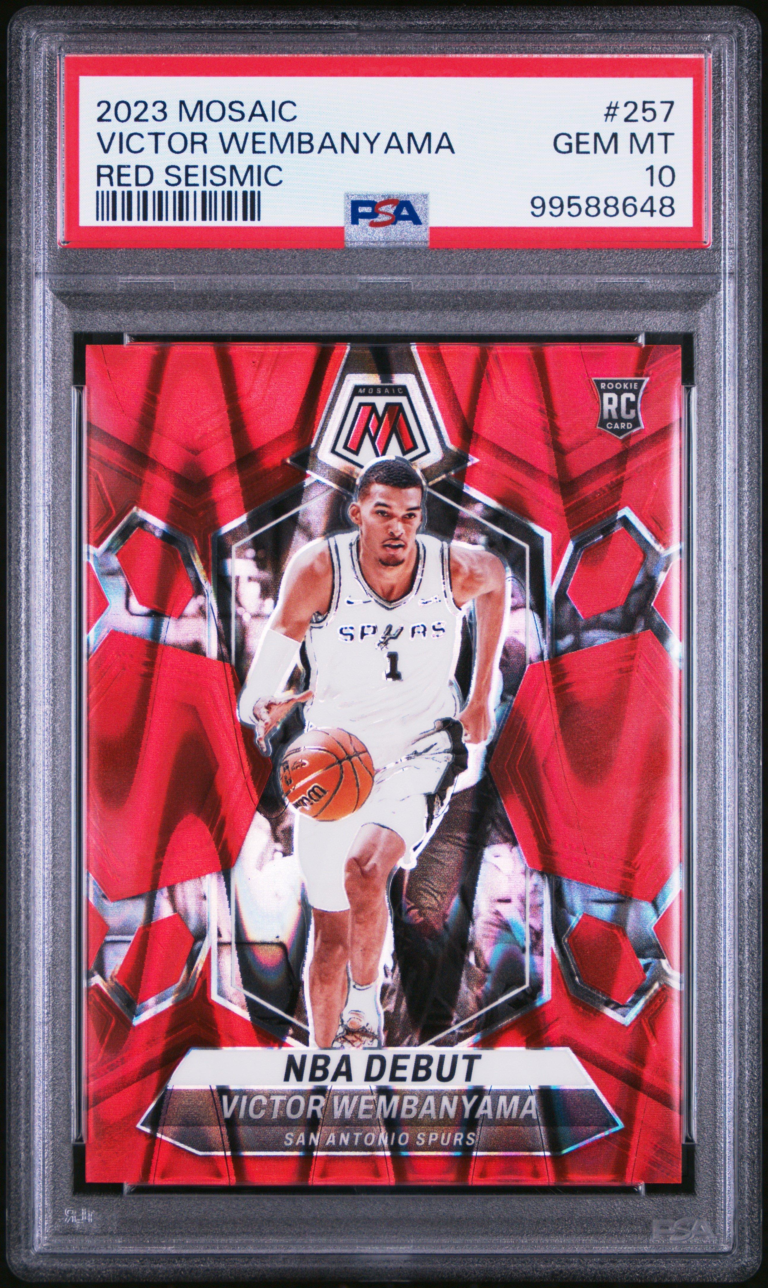 2023 Panini Mosaic 257 Victor Wembanyama Red Seismic PSA 10 Graded