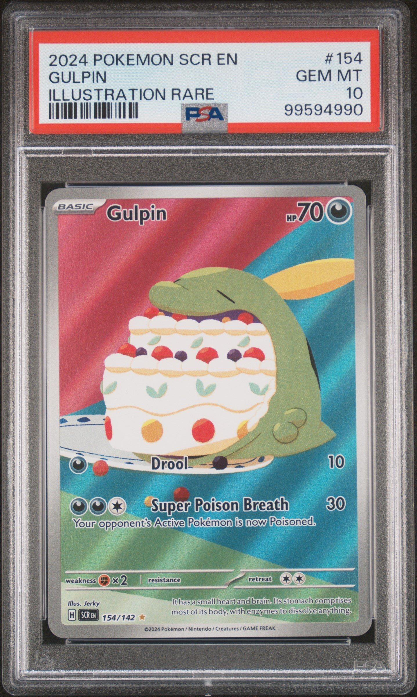 2024 Pokemon Scr En-stellar Crown 154 Gulpin Illustration Rare PSA