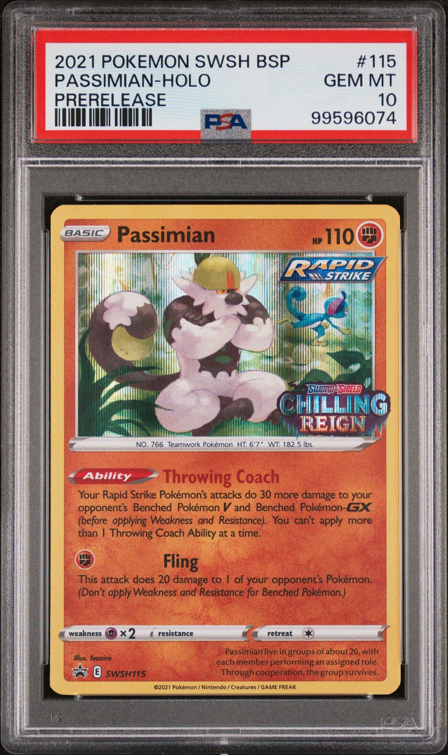 2021 Pokemon Swsh Black Star Promo 115 Passimian-holo Prerelease PSA 10  Graded Card | GameStop