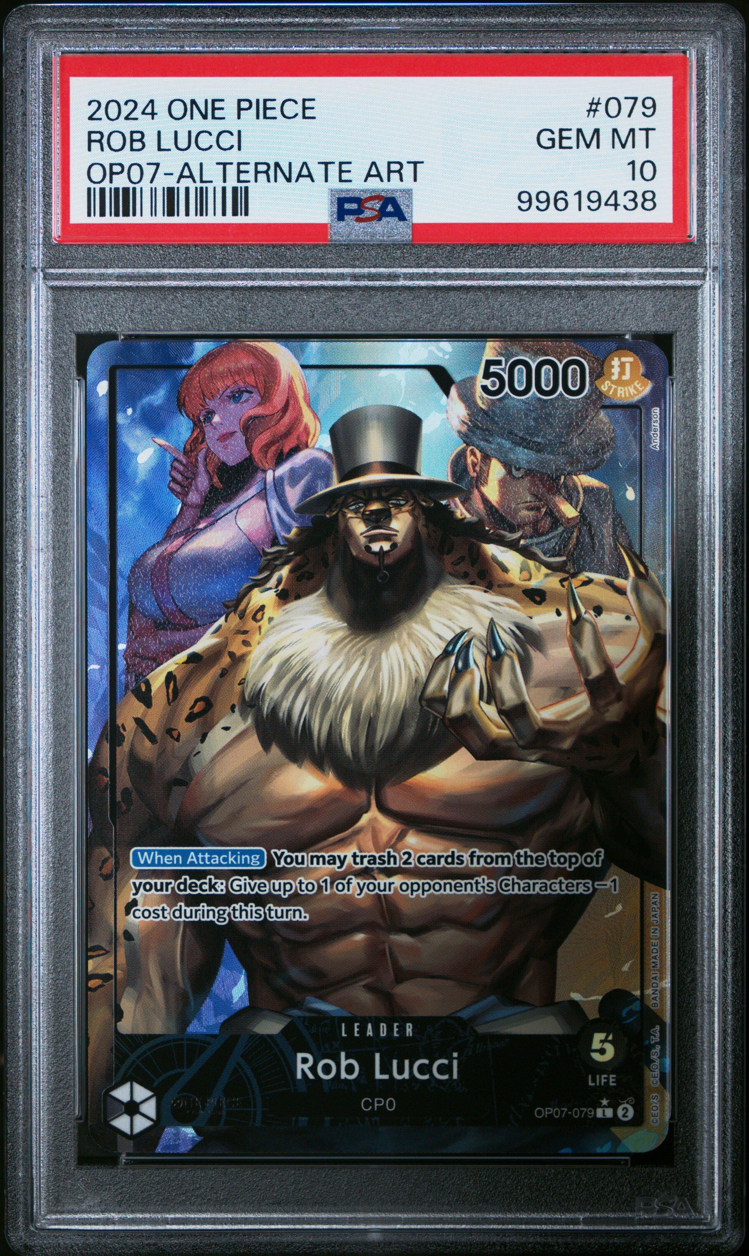 2024 One Piece Op07-500 Years In The Future 079 Rob Lucci Alternate Art PSA  10 Graded Card | GameStop