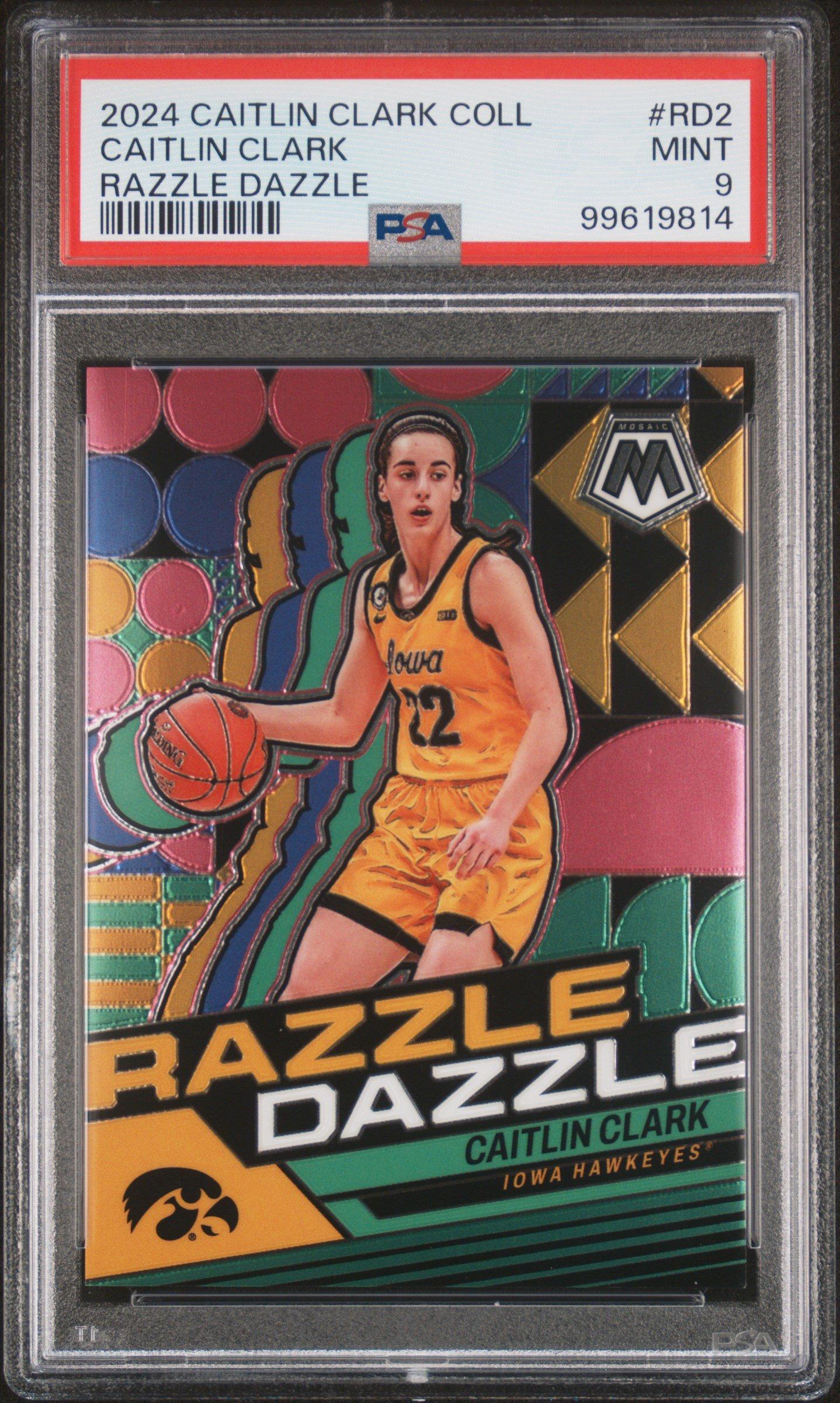 2024 Panini Caitlin Clark Collection Razzle Dazzle Rd2 Caitlin Clark PSA 9